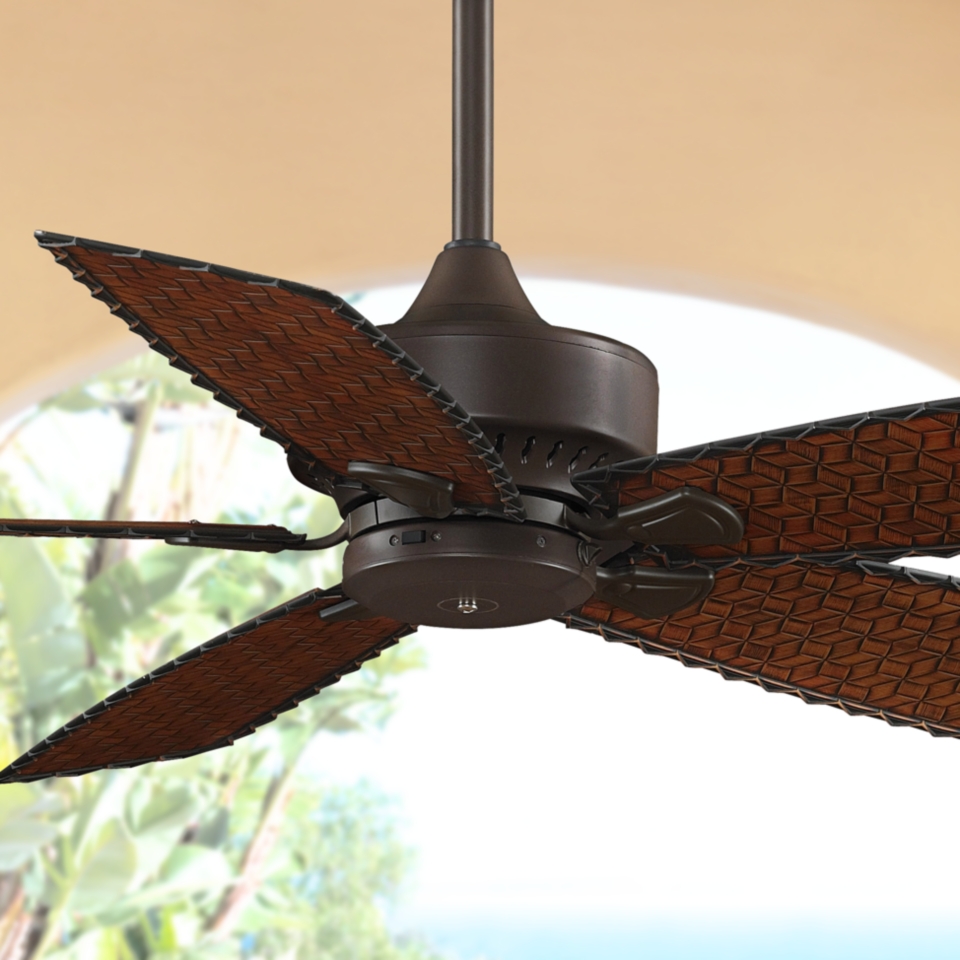 52" Fanimation Cancun Bamboo Blade Wet Rated Ceiling Fan   #T3048