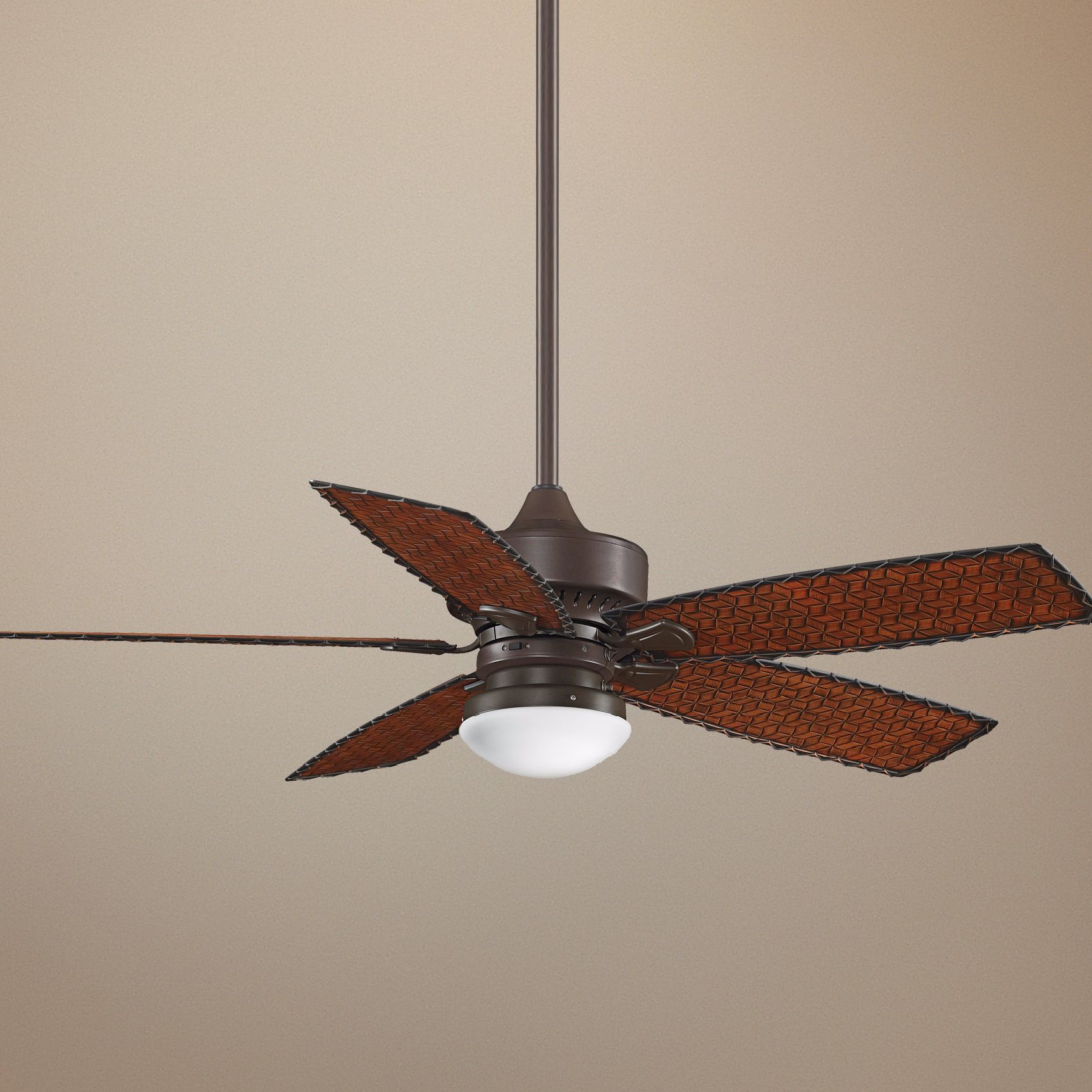 52" Fanimation Cancun Bamboo Blade Ceiling Fan with Light