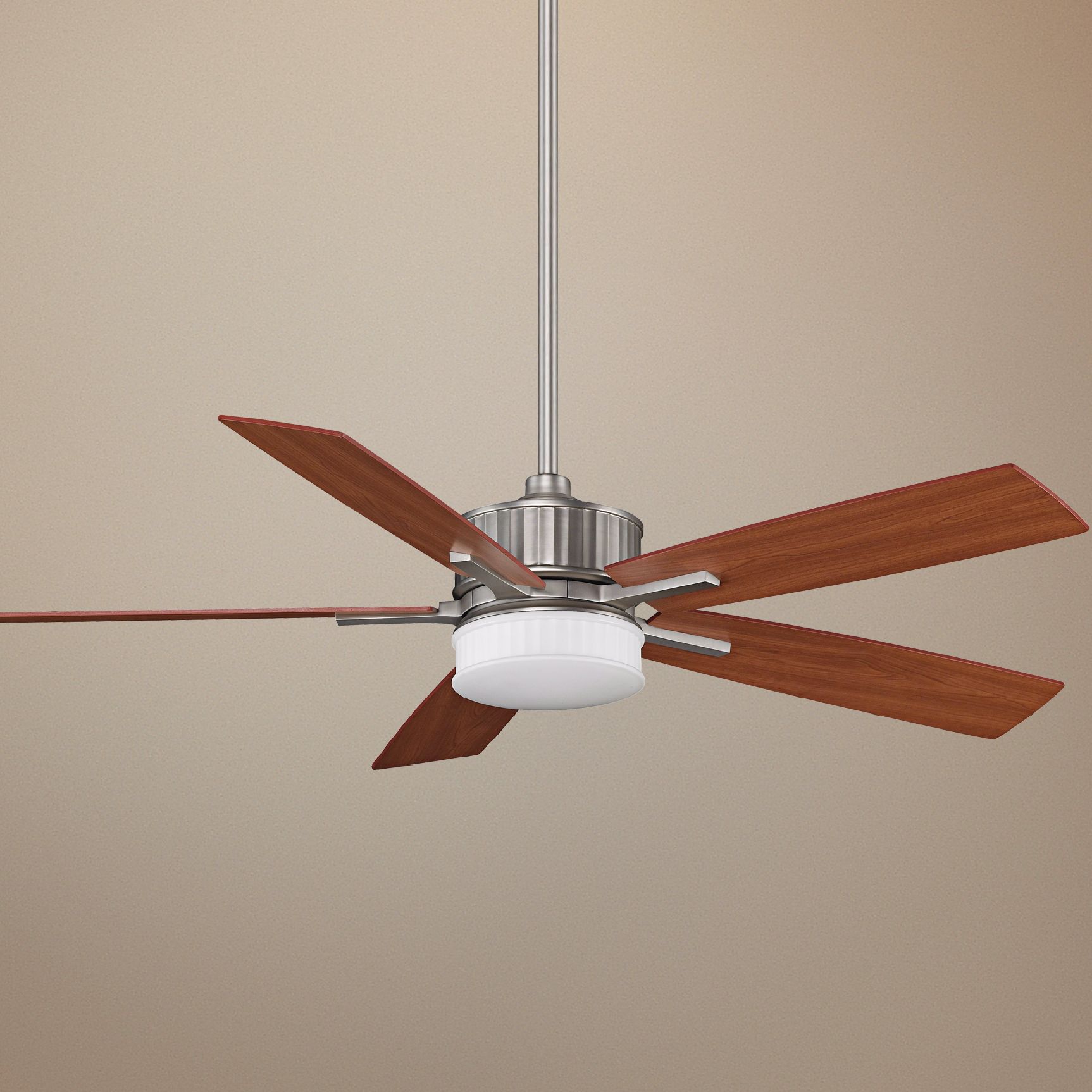 60" Fanimation Landan Satin Nickel Fan with LED Light Kit