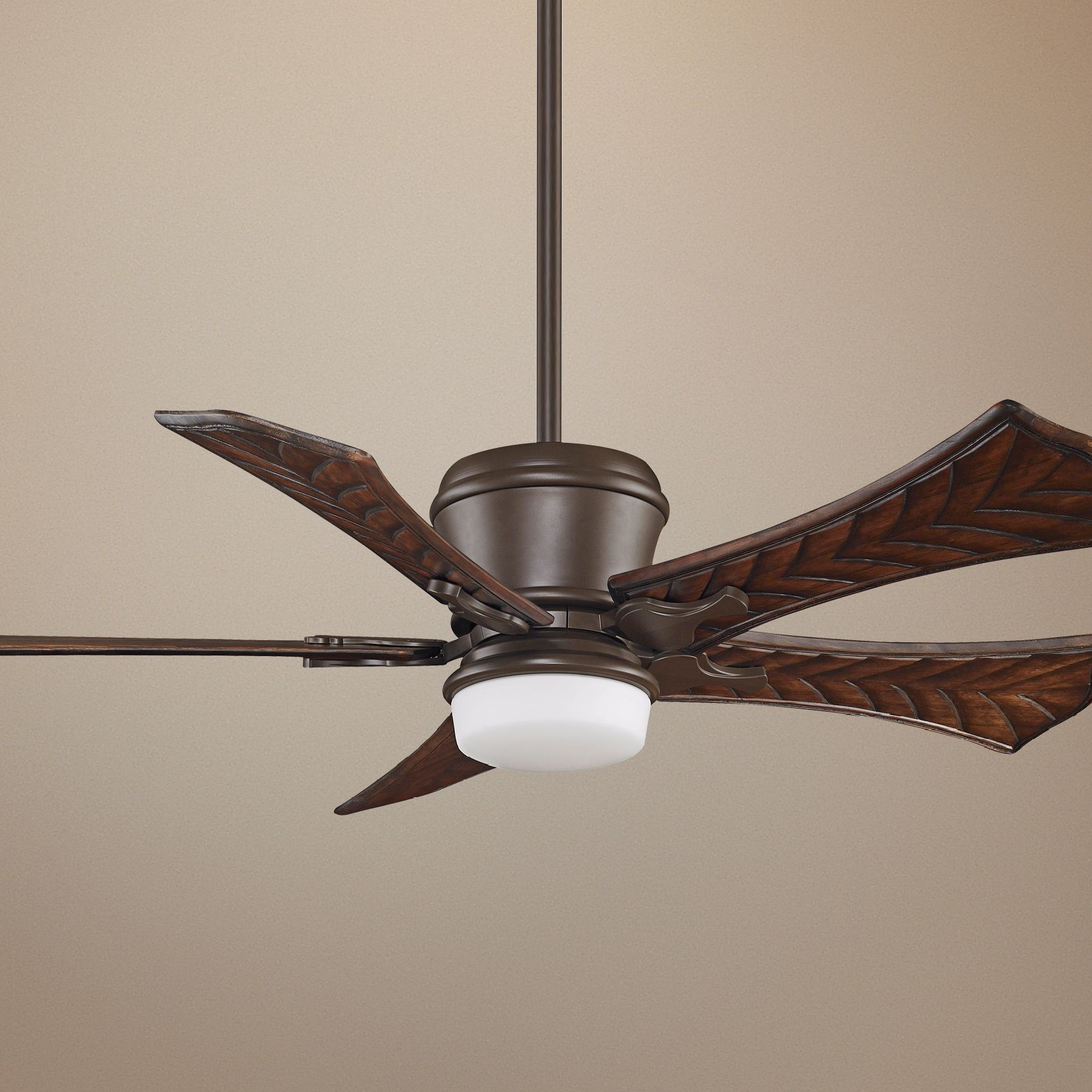 52" Fanimation Sandella Concave Walnut Blades Ceiling Fan