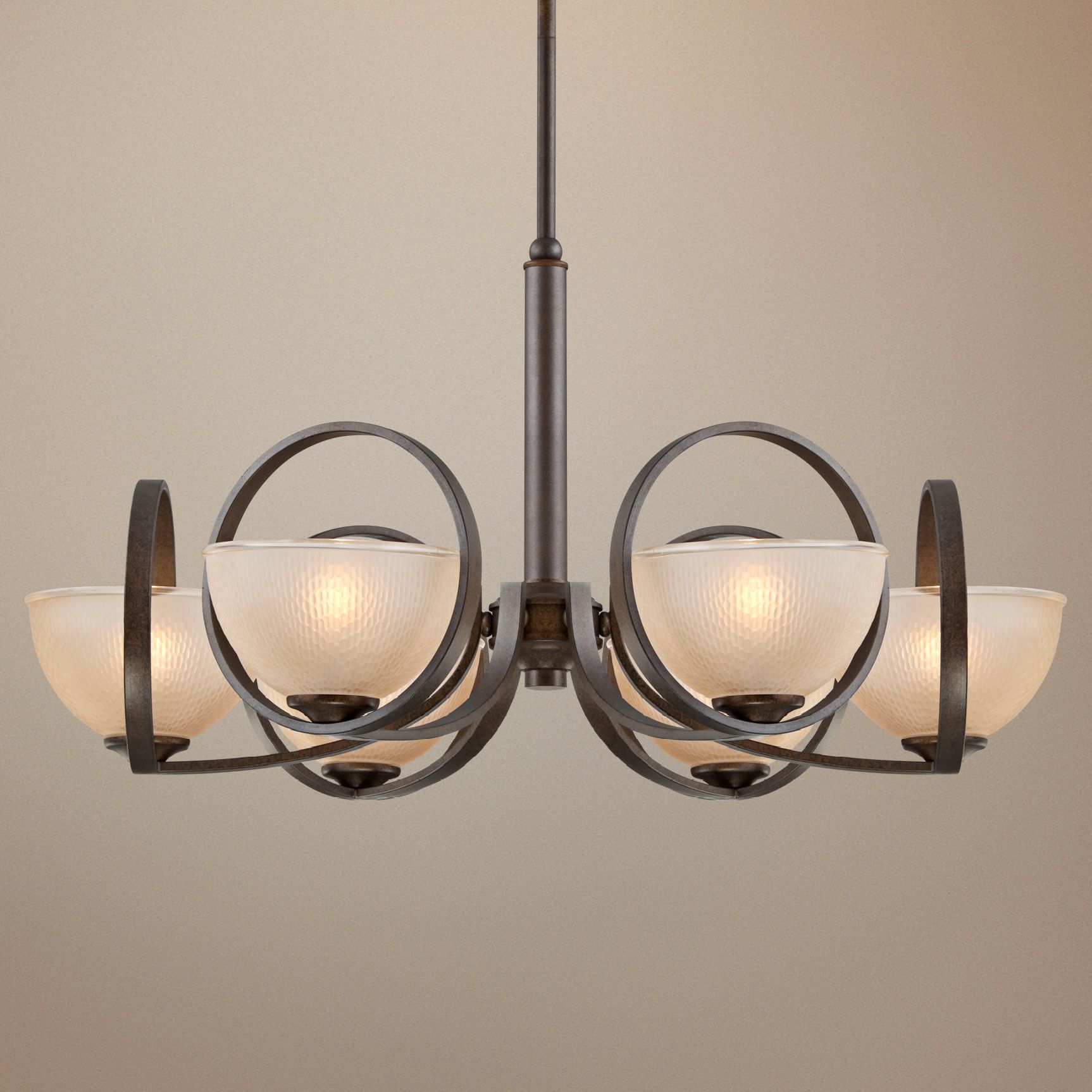 Franklin Iron Works Gold Luster 6-Light Chandelier