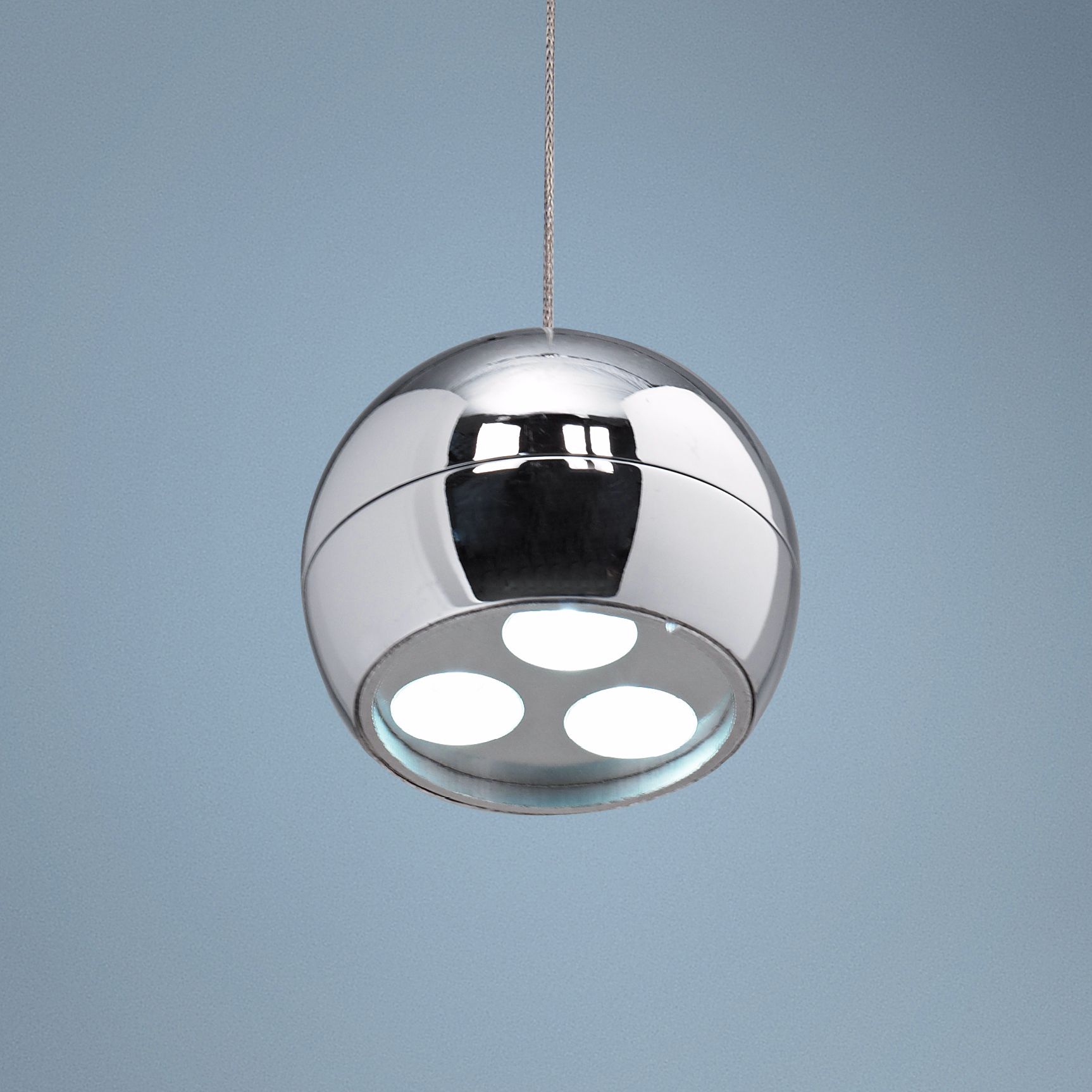 Possini Euro Design Chrome Sphere LED Mini Pendant Light