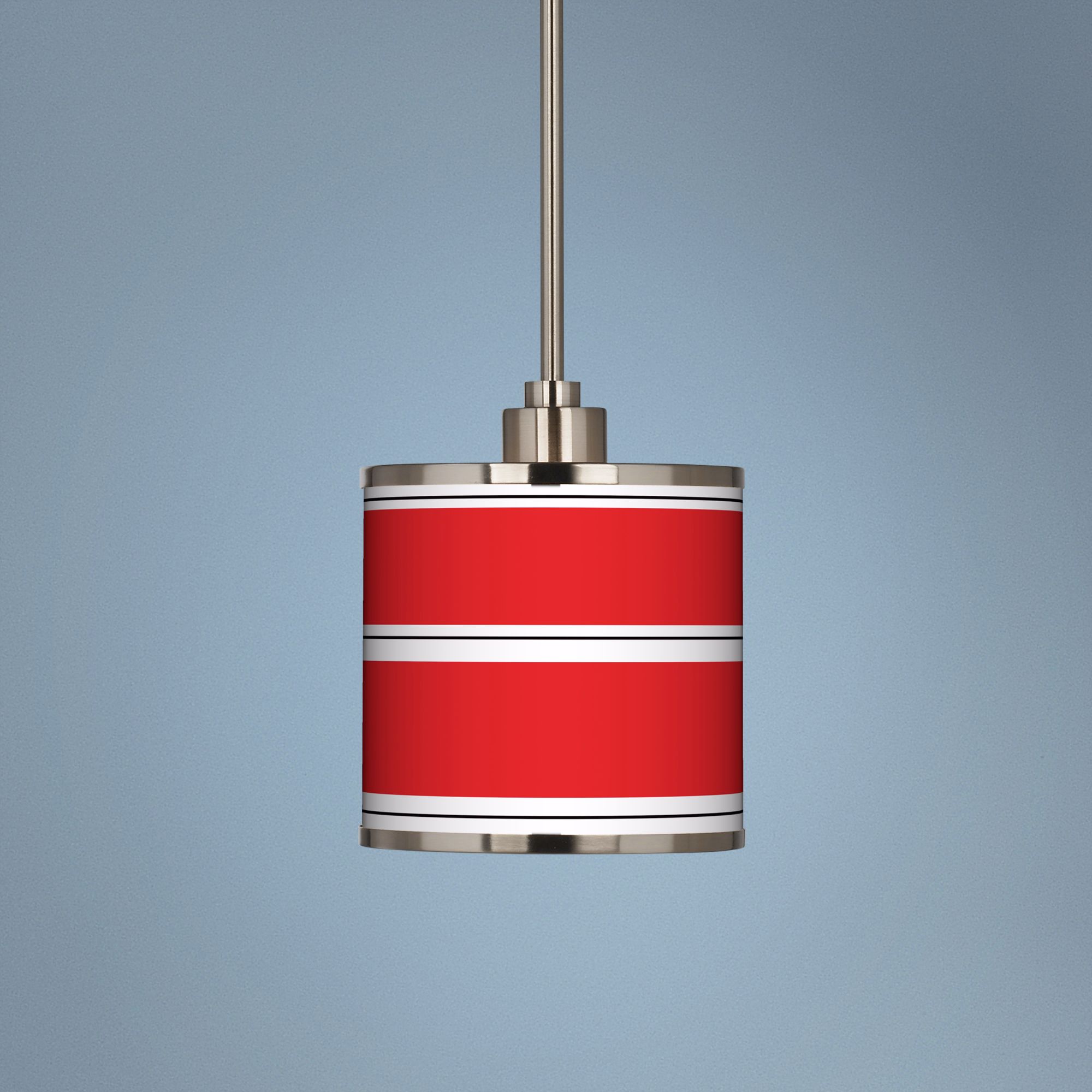 Red Stripes Giclee Glow Mini Pendant Light