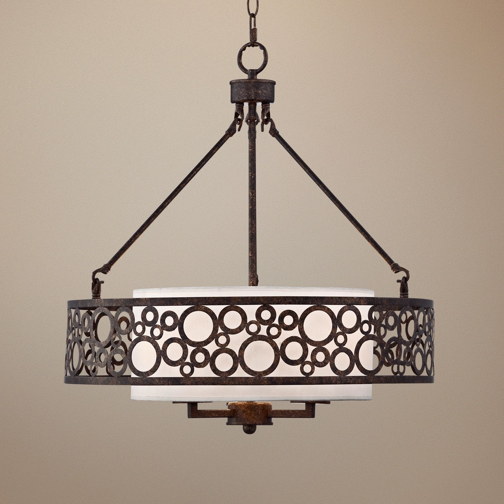 Bronze Finish Ringlet 22" Wide 3-Light Pendant Light