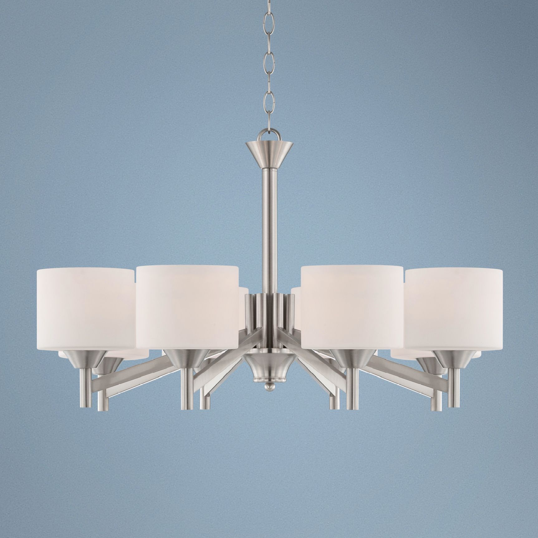 Starry Brushed Steel 30" Wide Entry Chandelier