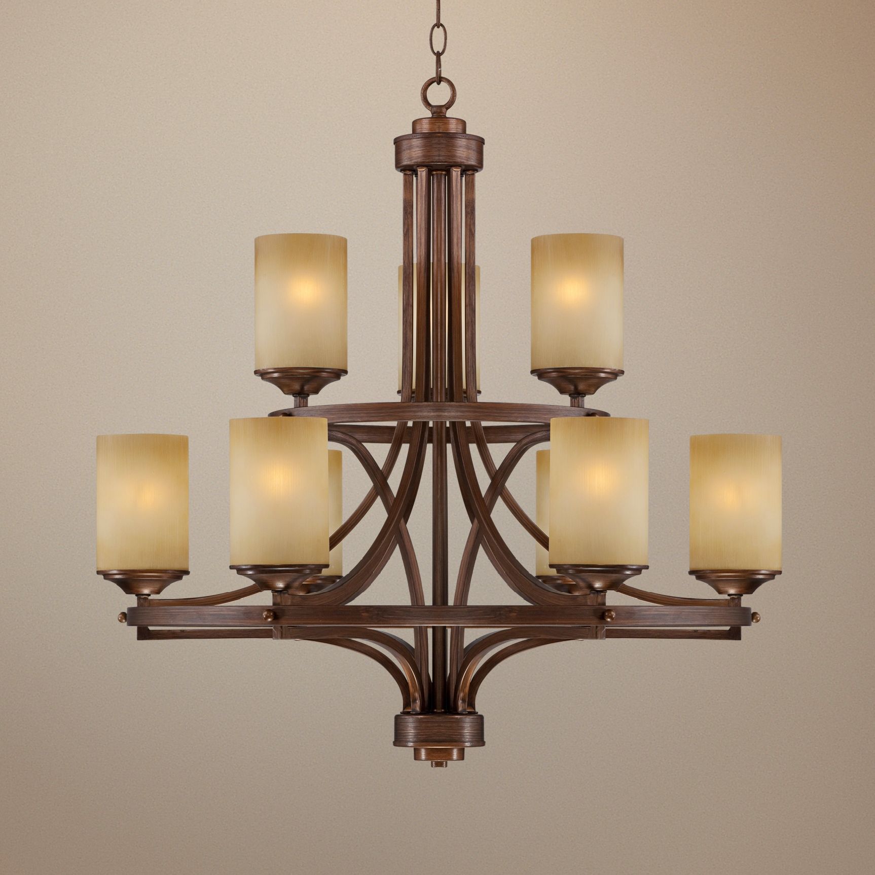 Chic Chalet Bronze 30" Wide Two-Tier Chandelier