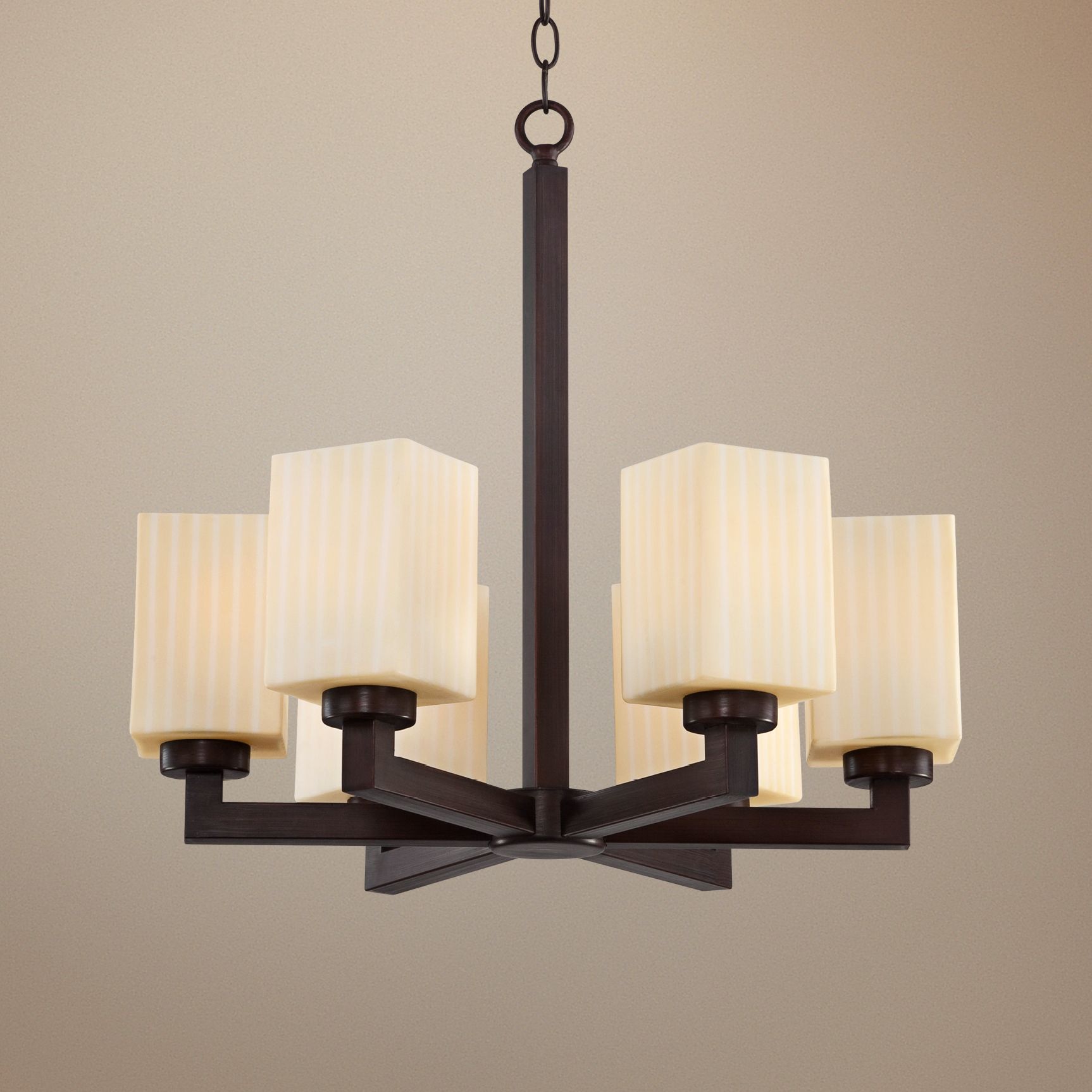Dark Bronze Art Deco 22" Wide Chandelier