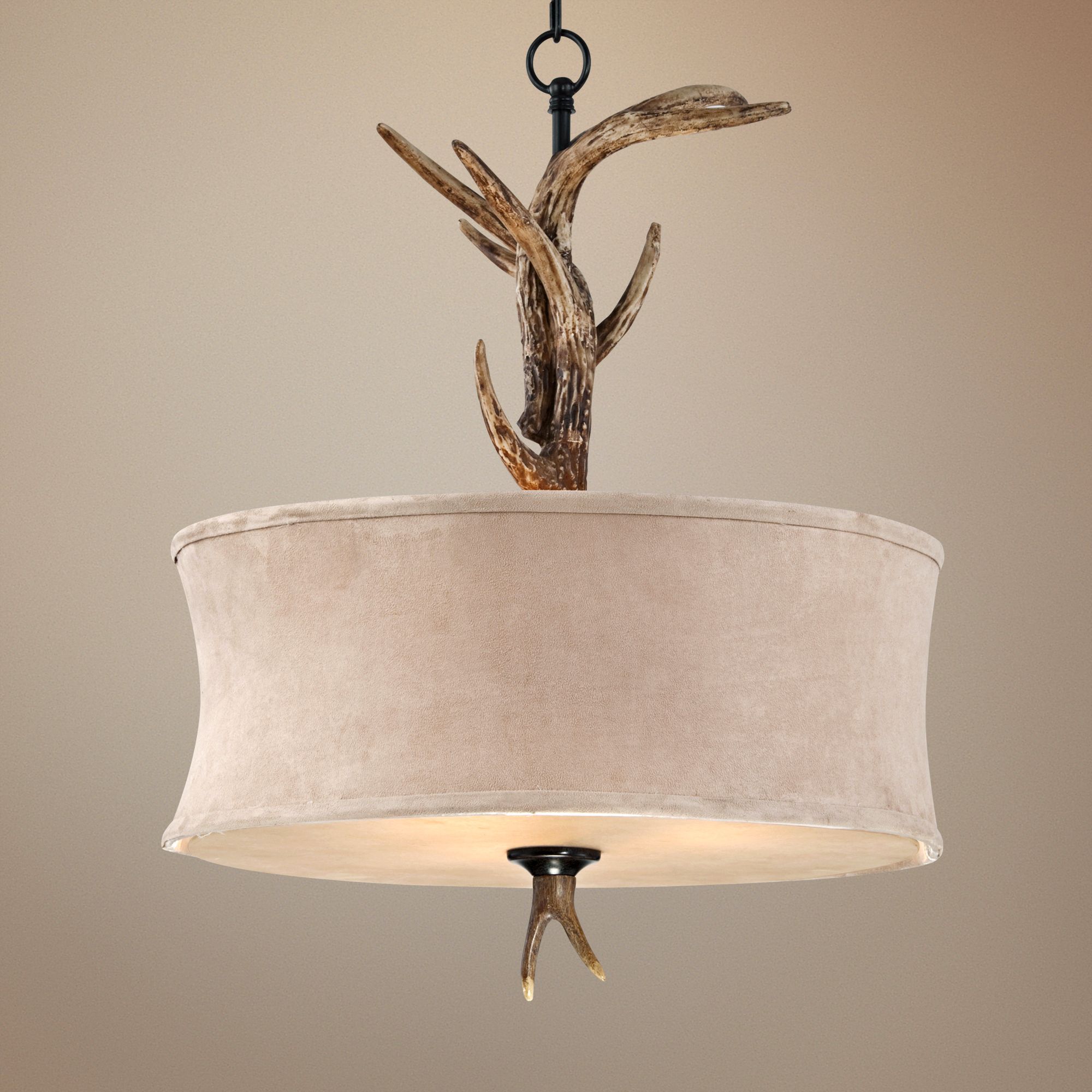 Faux Antler 20" Wide 3-Light Pendant Light