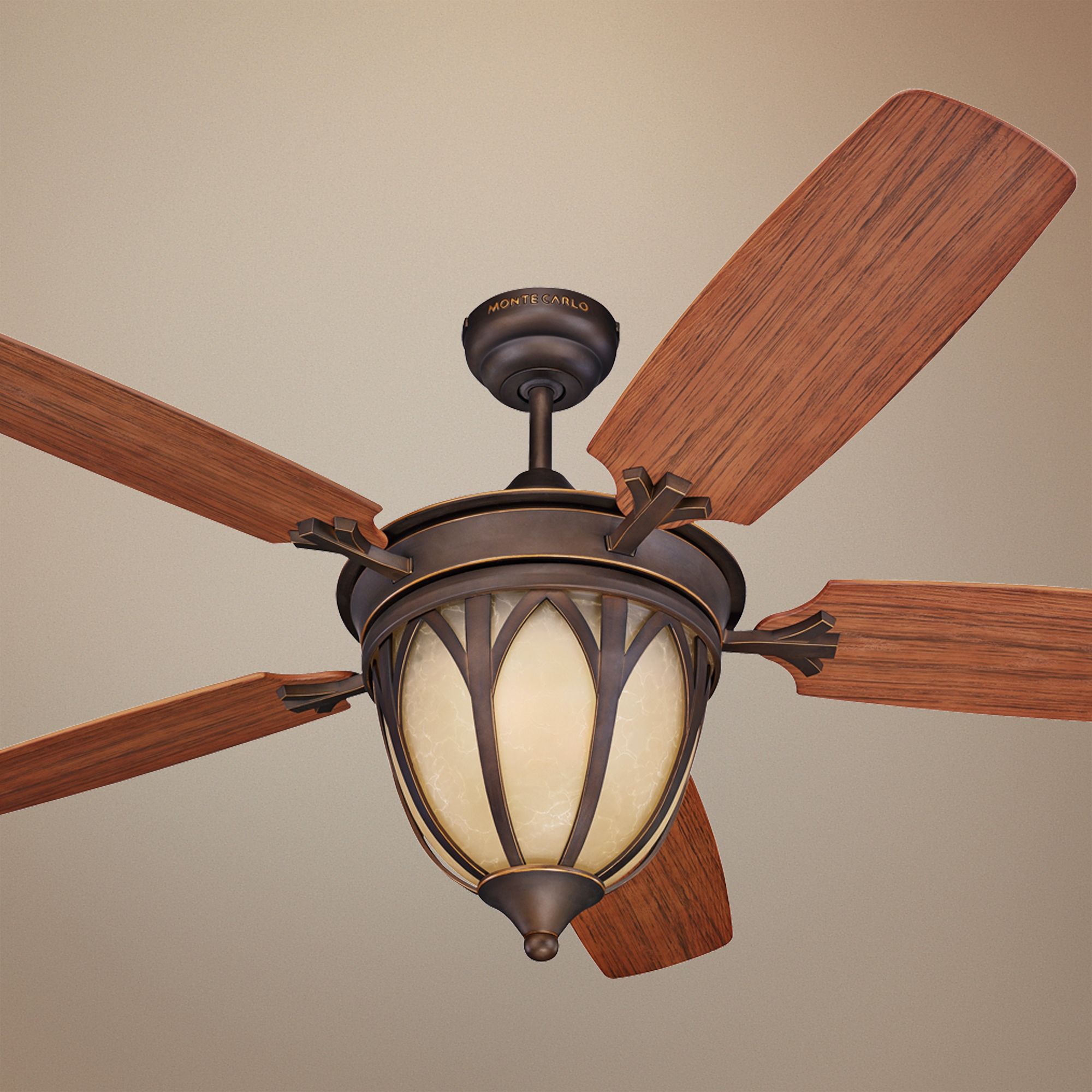 54" Monte Carlo Grand Isle Outdoor Ceiling Fan with Light