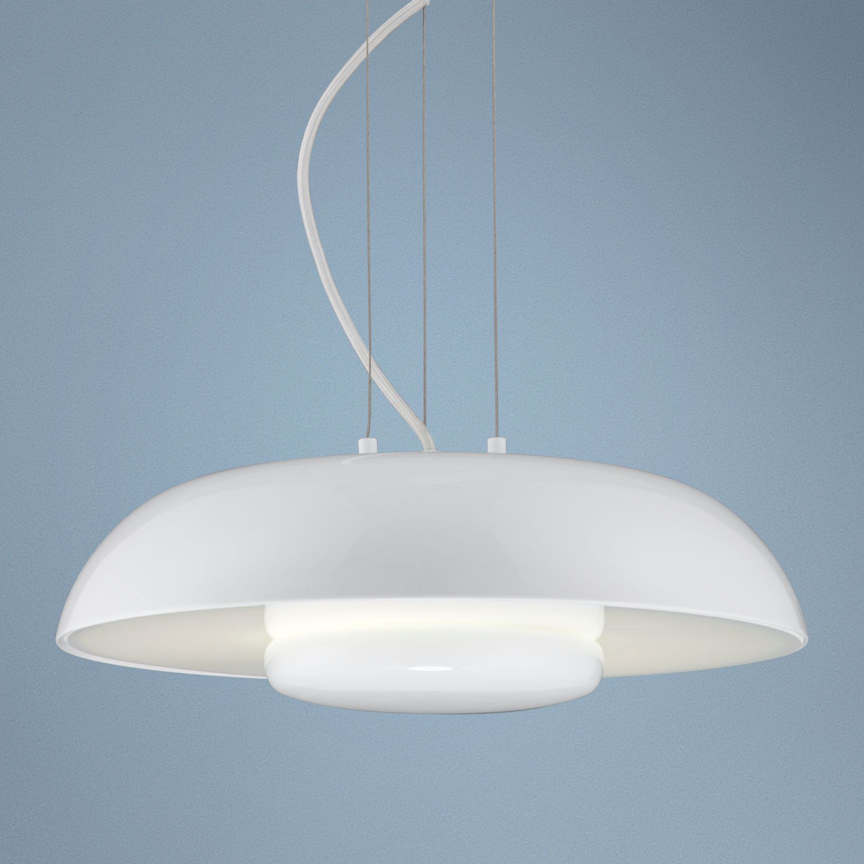 Round Shade Downlite 15 3/4" Wide White Pendant Light