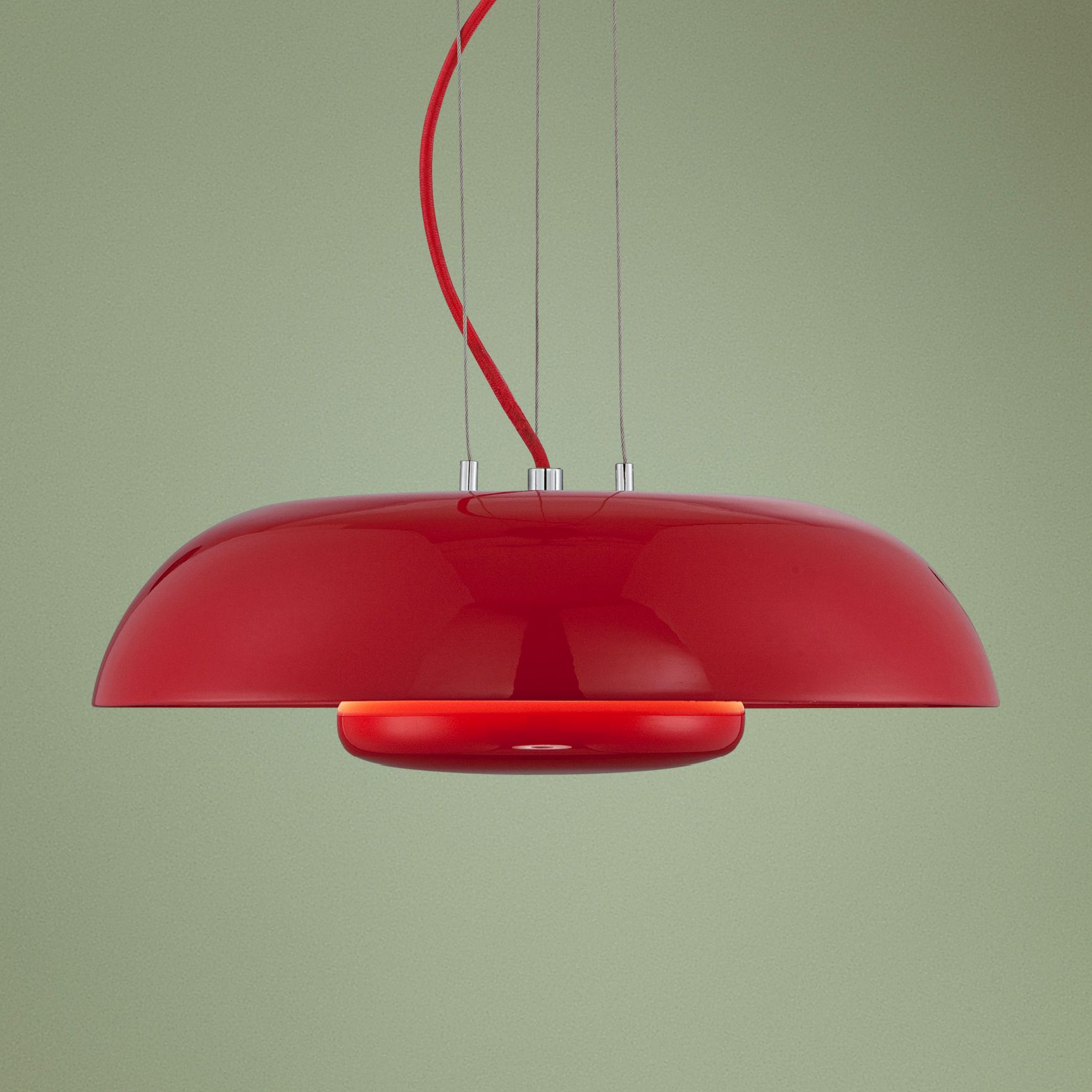 Possini Euro Design Red Downlight 15 3/4" Wide Pendant Light