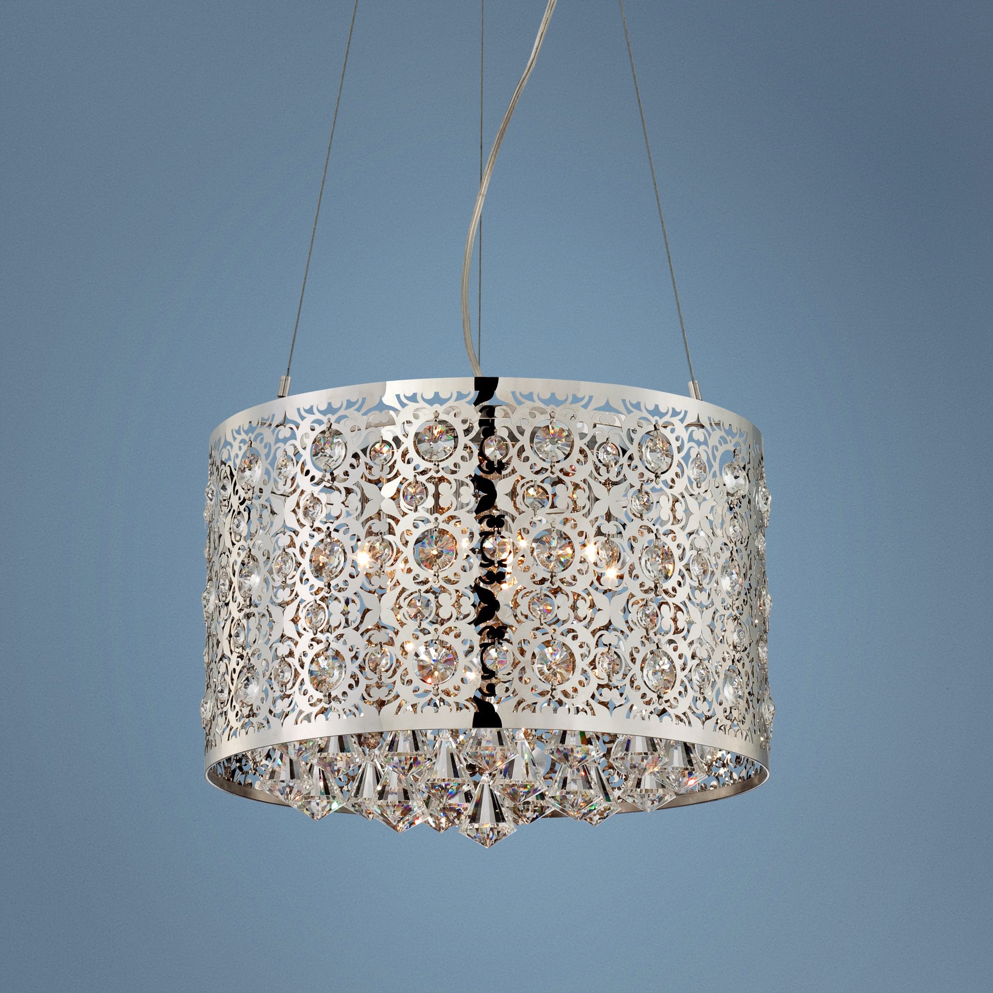 Chrome 9-Light 15 3/4" Wide Halogen Pendant Light