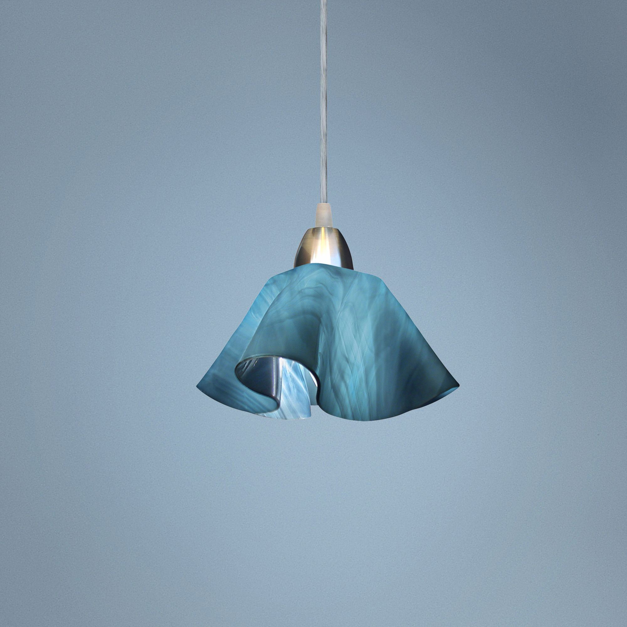 Jezebel Radiance™ Lily Light Teal Sky Blue Pendant Light