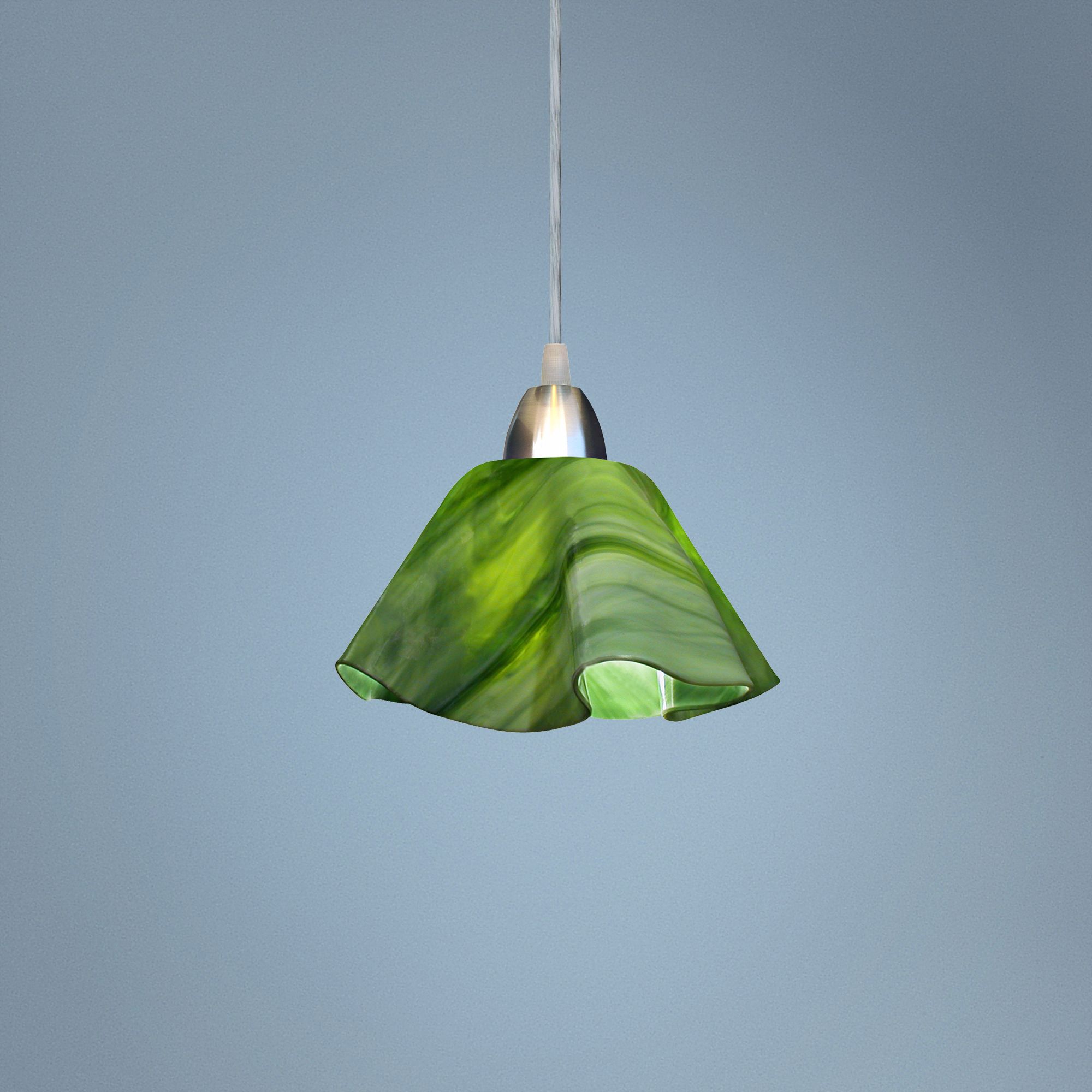 Jezebel Radiance™ Lily Forest Grass Green Glass Pendant