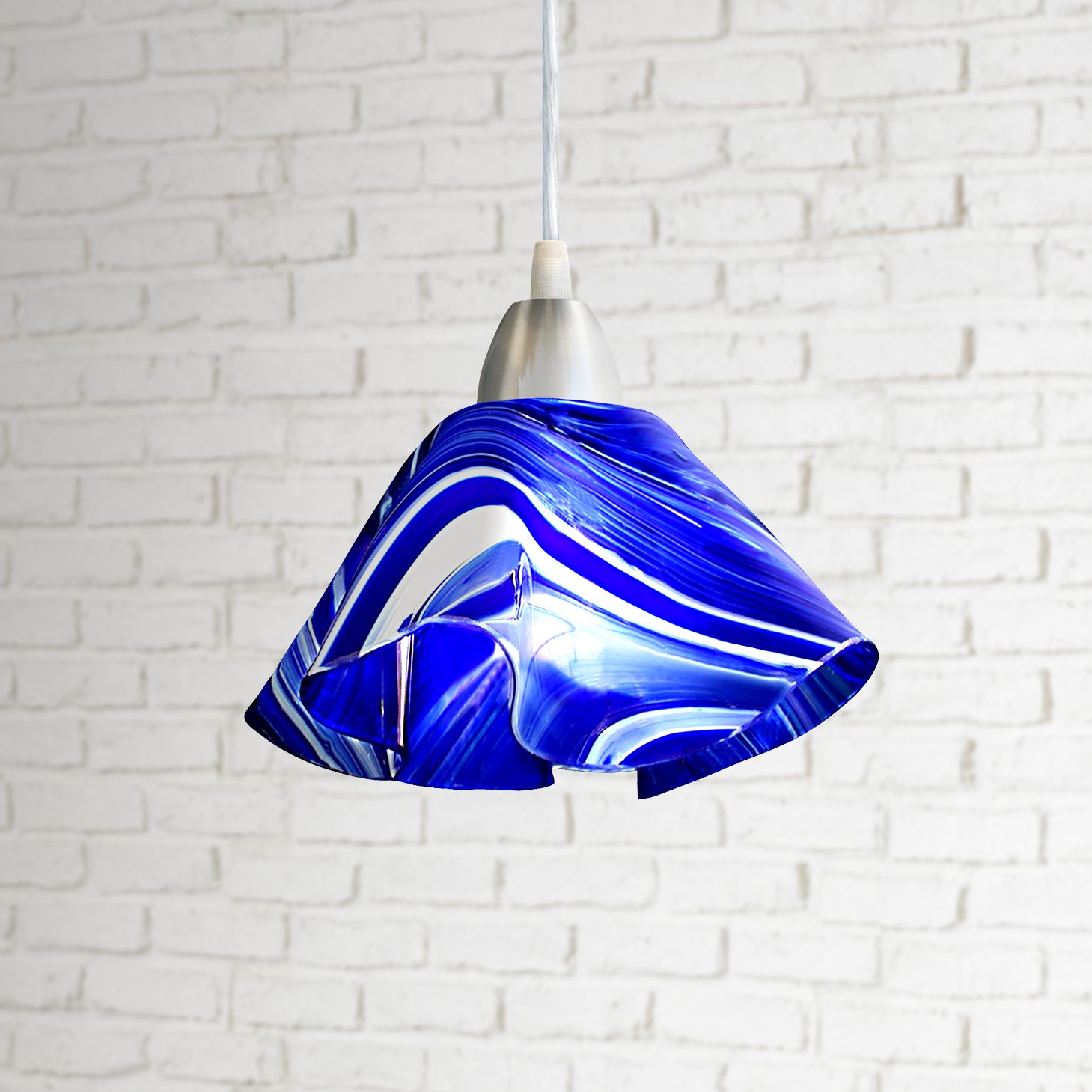Jezebel Radiance™ Lily Cobalt Navy Blue and White Pendant