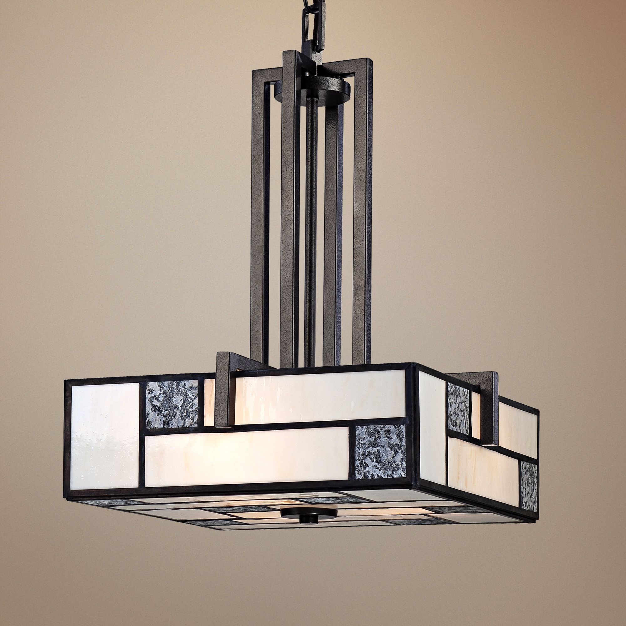 Bradley Charcoal Finish Art Glass 16 1/2" Wide Pendant Light