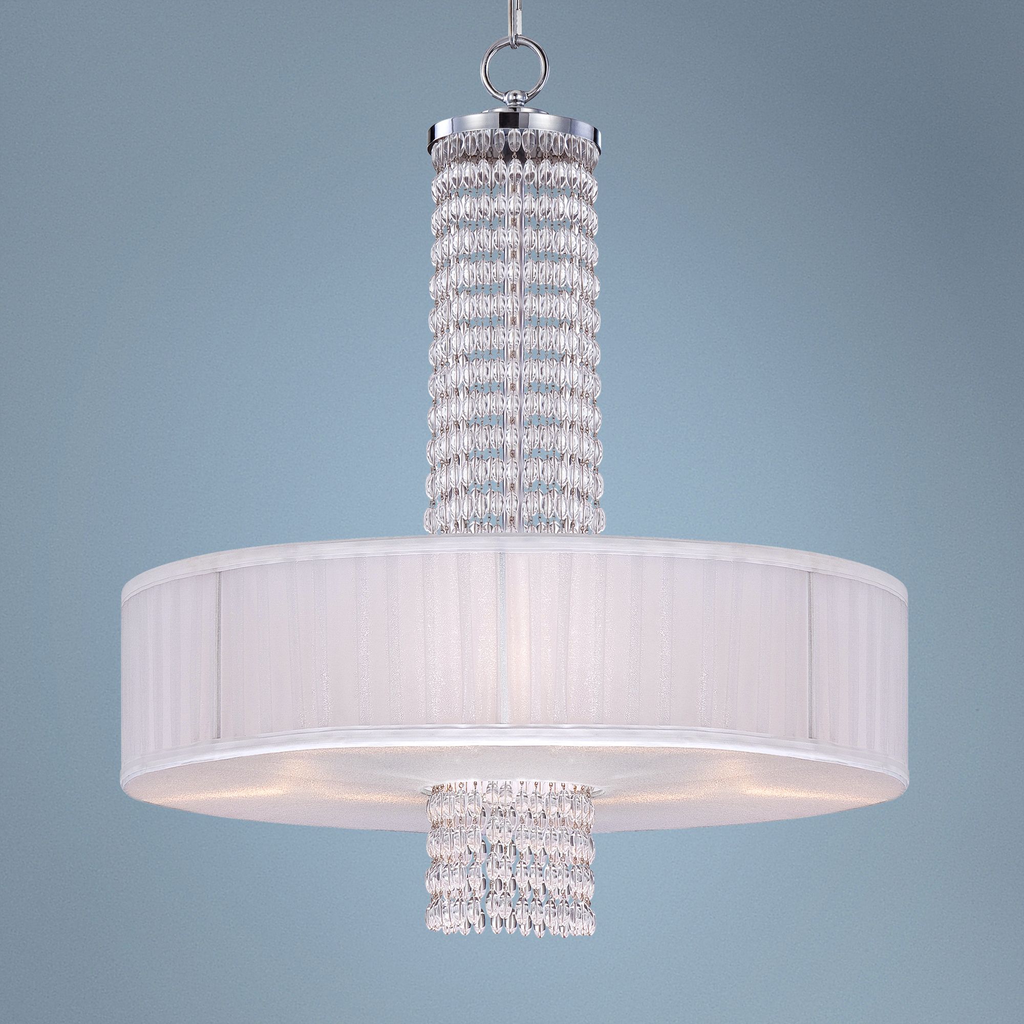 Polished Chrome Opal Glass 22" Wide 3-Light Pendant