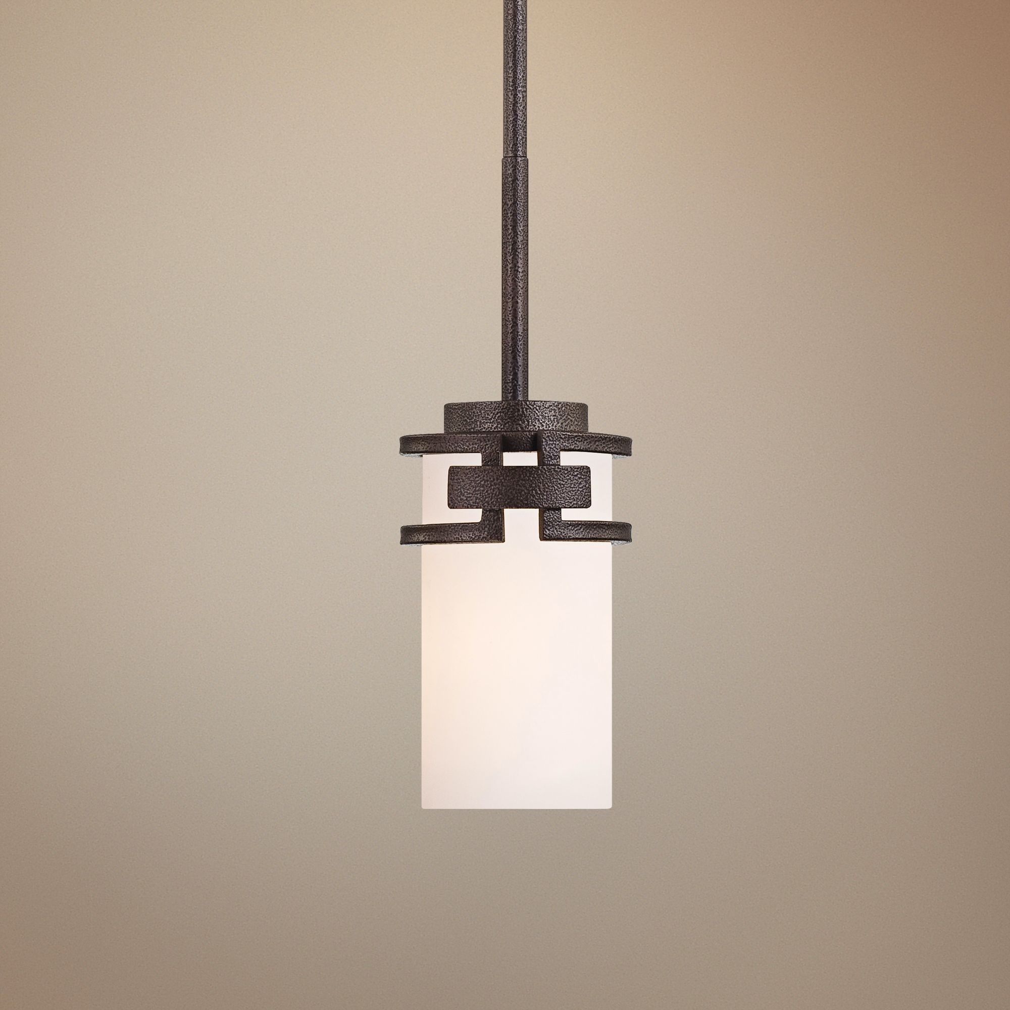 Del Ray Bronze Finish White Opal Glass Mini Pendant Light