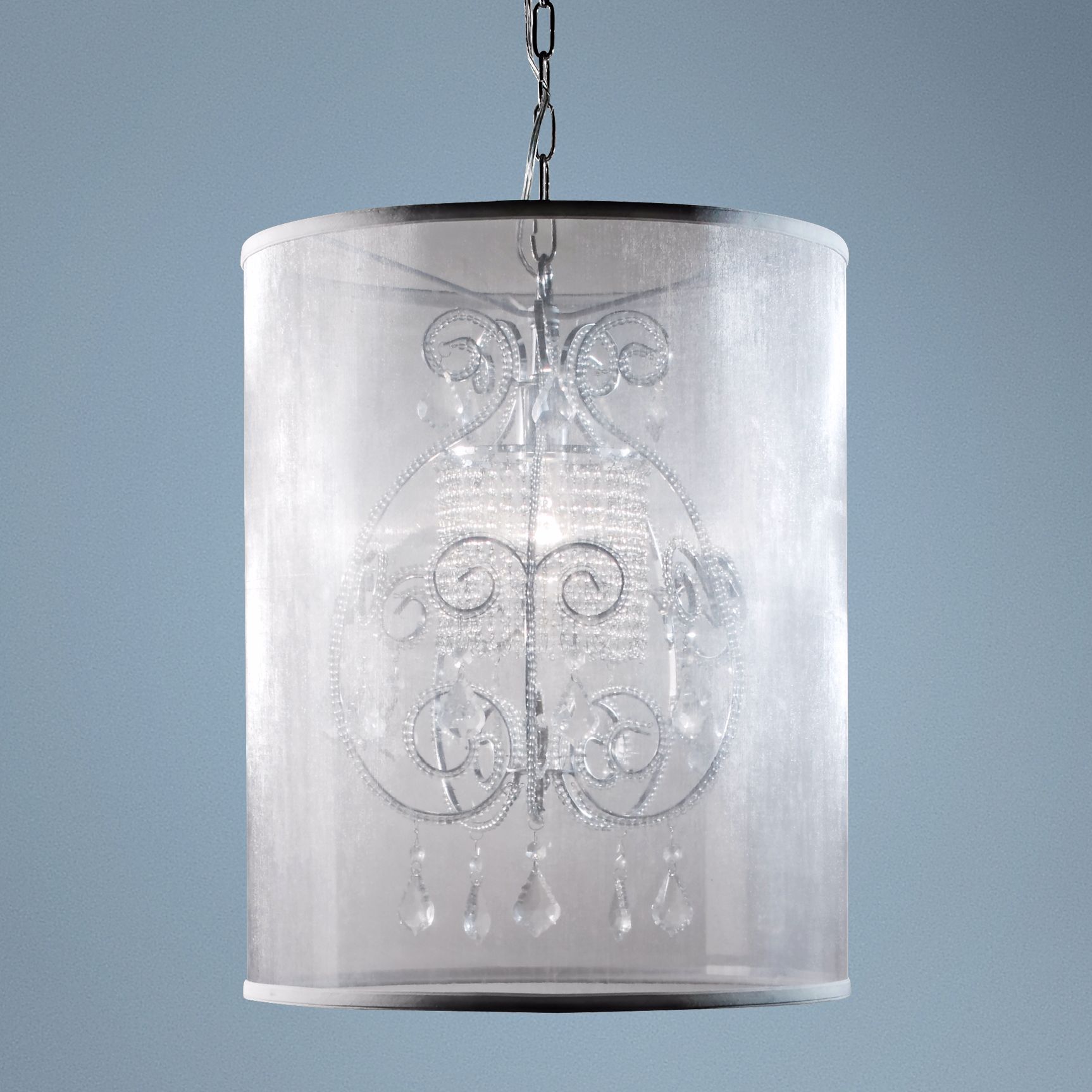 Desire 25" High Nickel Mini Chandelier Pendant Light