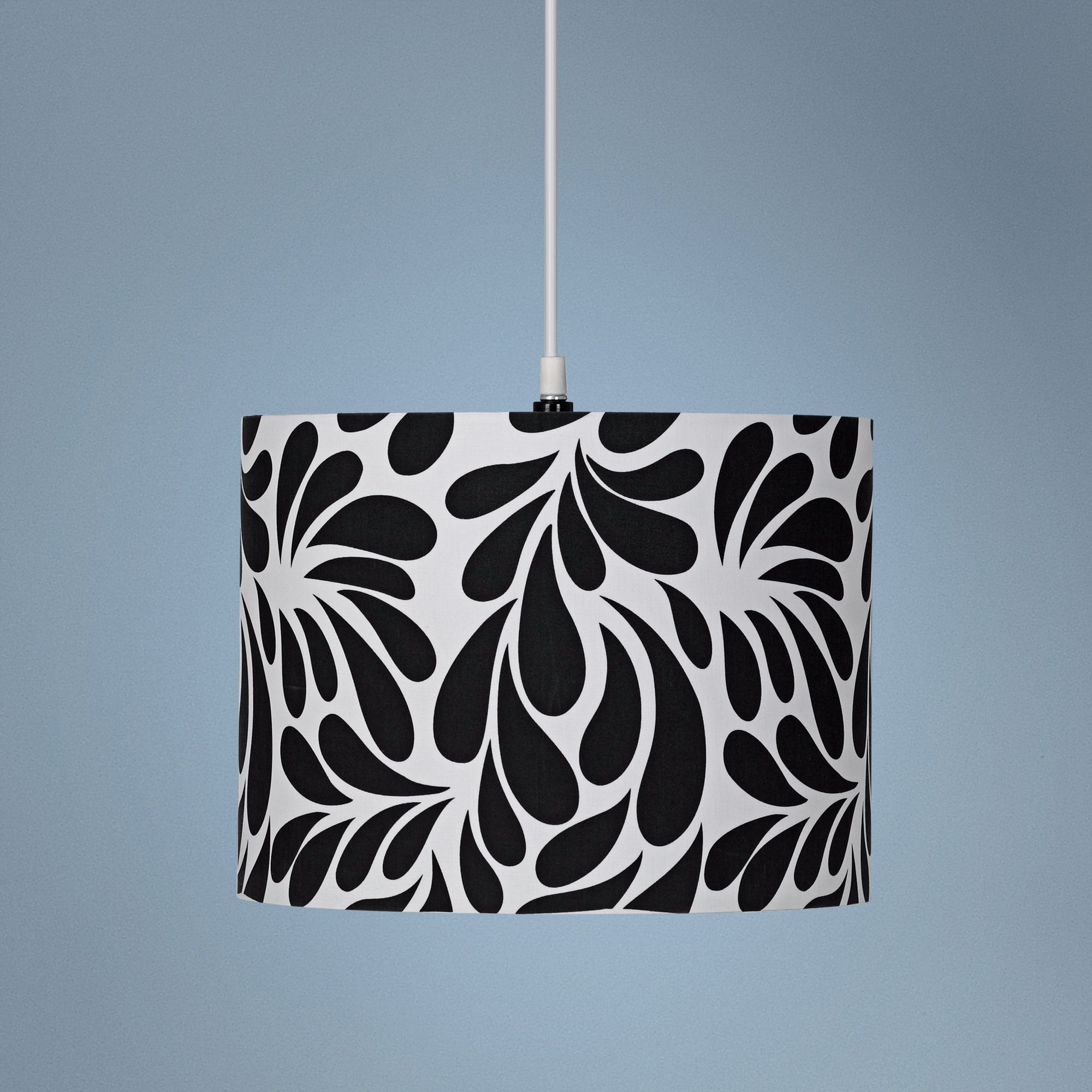 Pop Art Leaf Print Teardrop Drum Pendant Chandelier