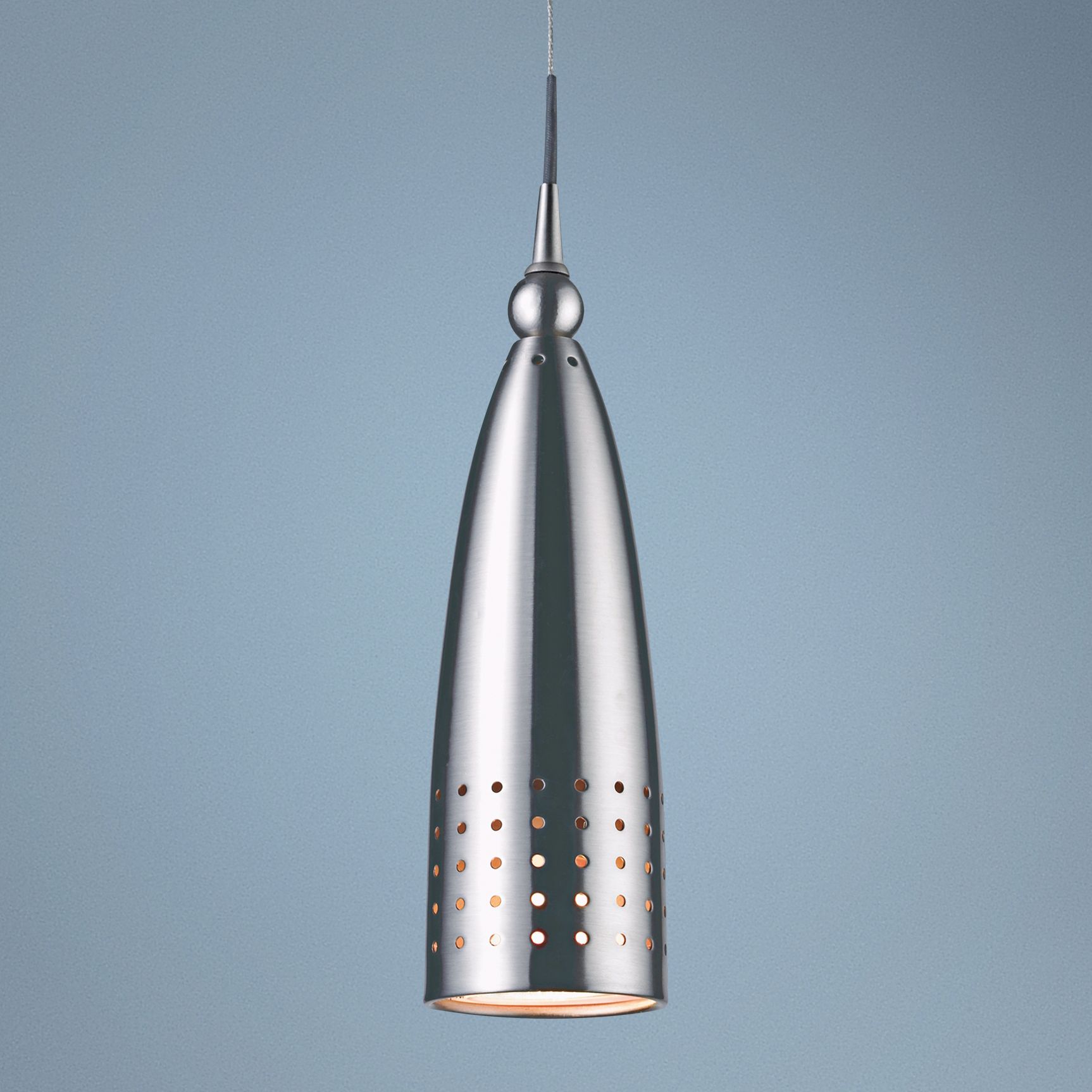 Mya 8" High Satin Nickel Mini Pendant Light