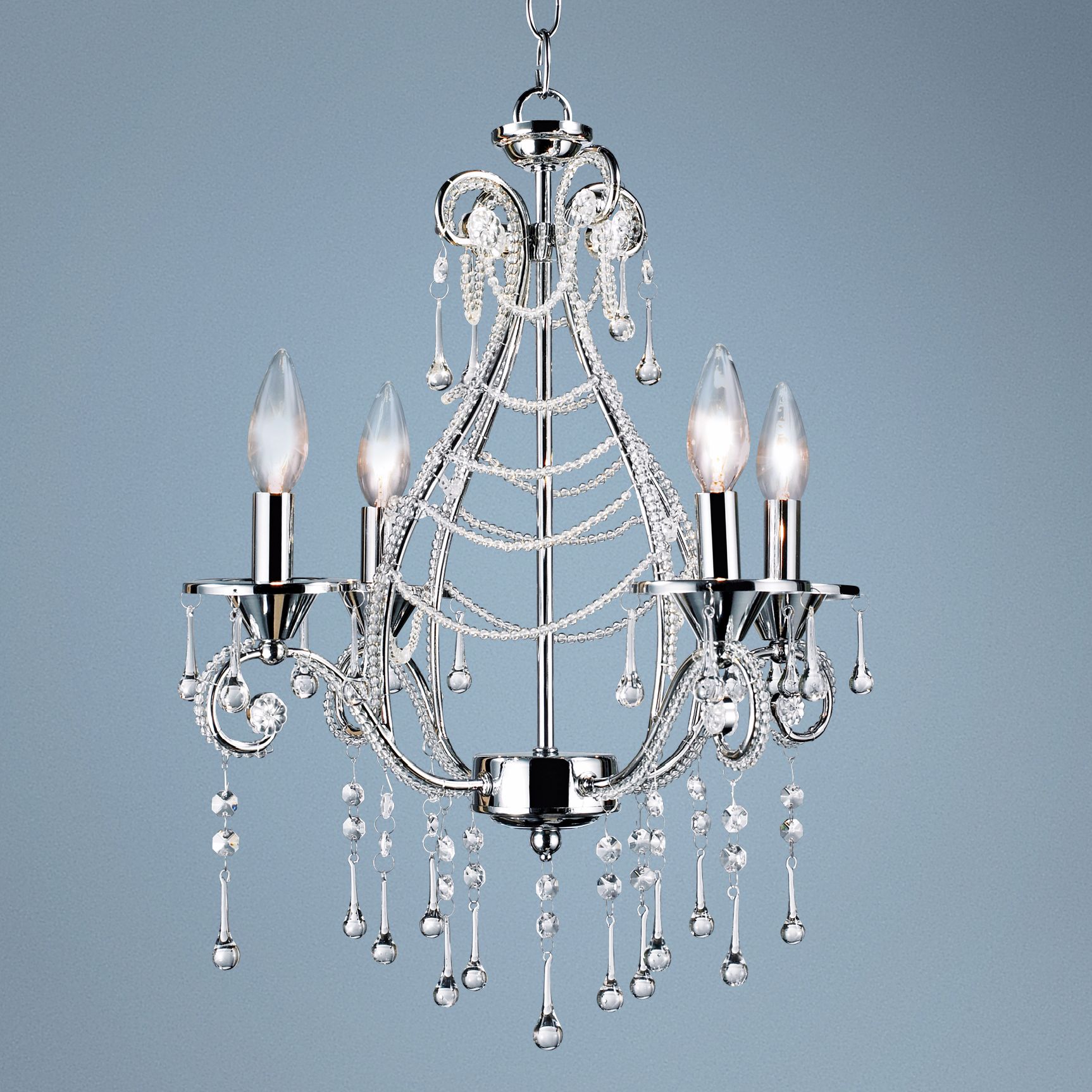 Prelude 17" Wide Chrome and Crystal Chandelier
