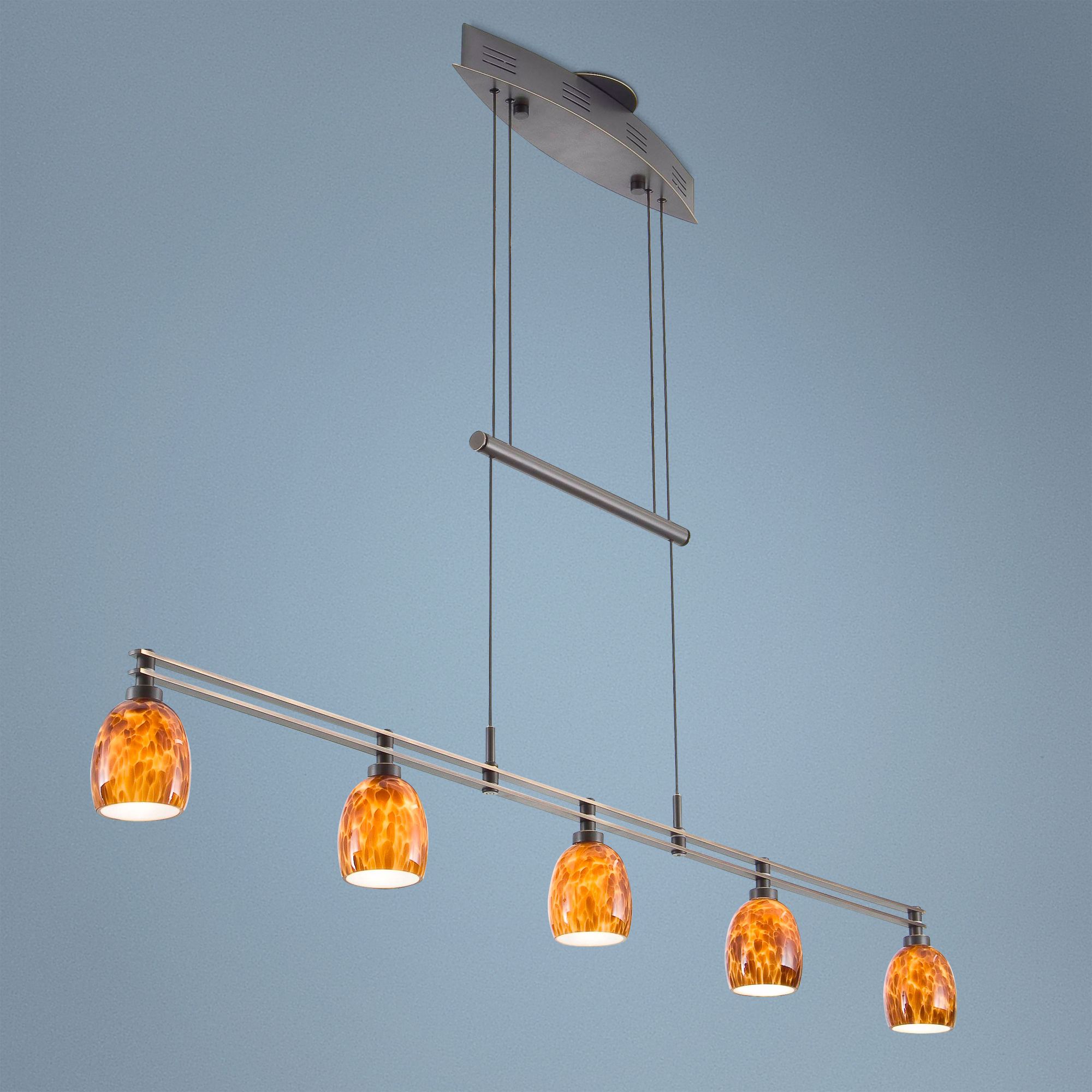 Holtkoetter Bronze 5-Light Sunset Glass Island Chandelier