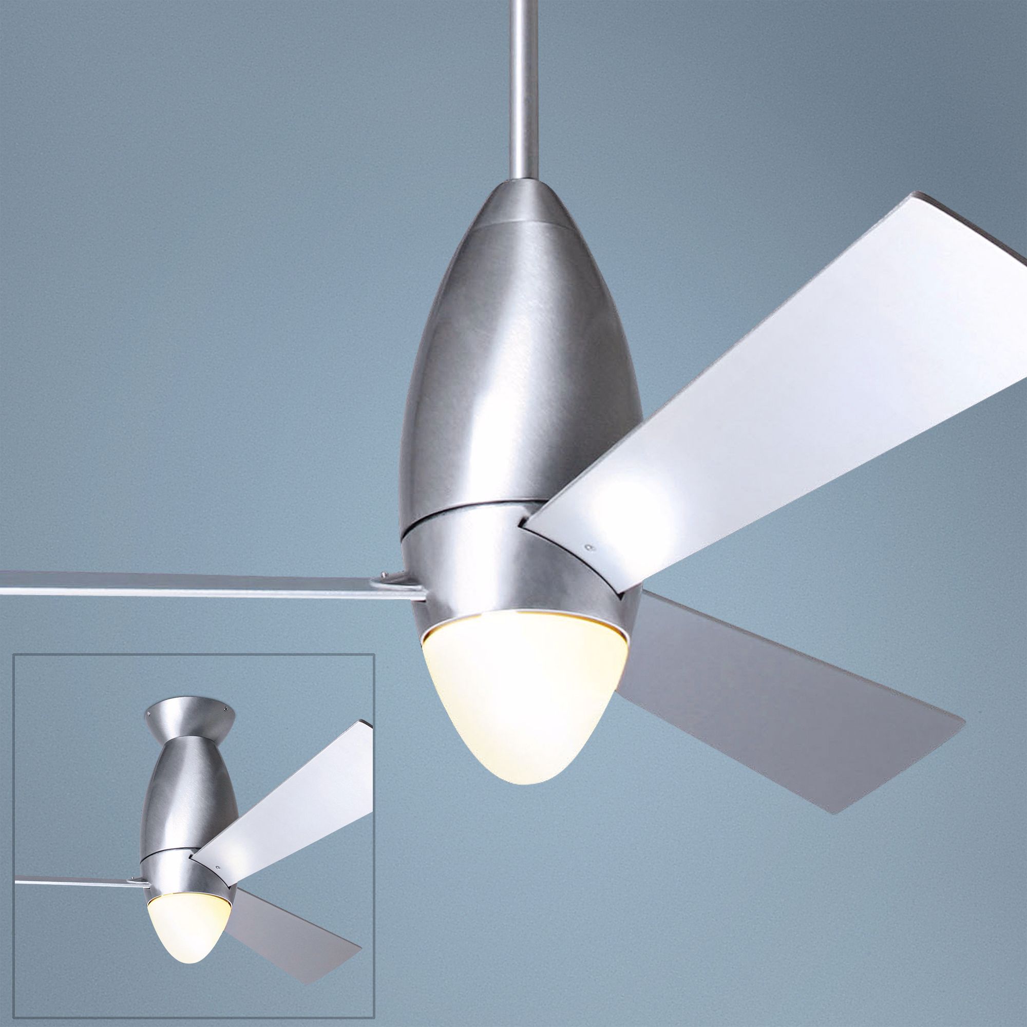 52" Modern Fan DC Slim Aluminum Ceiling Fan & Light Kit