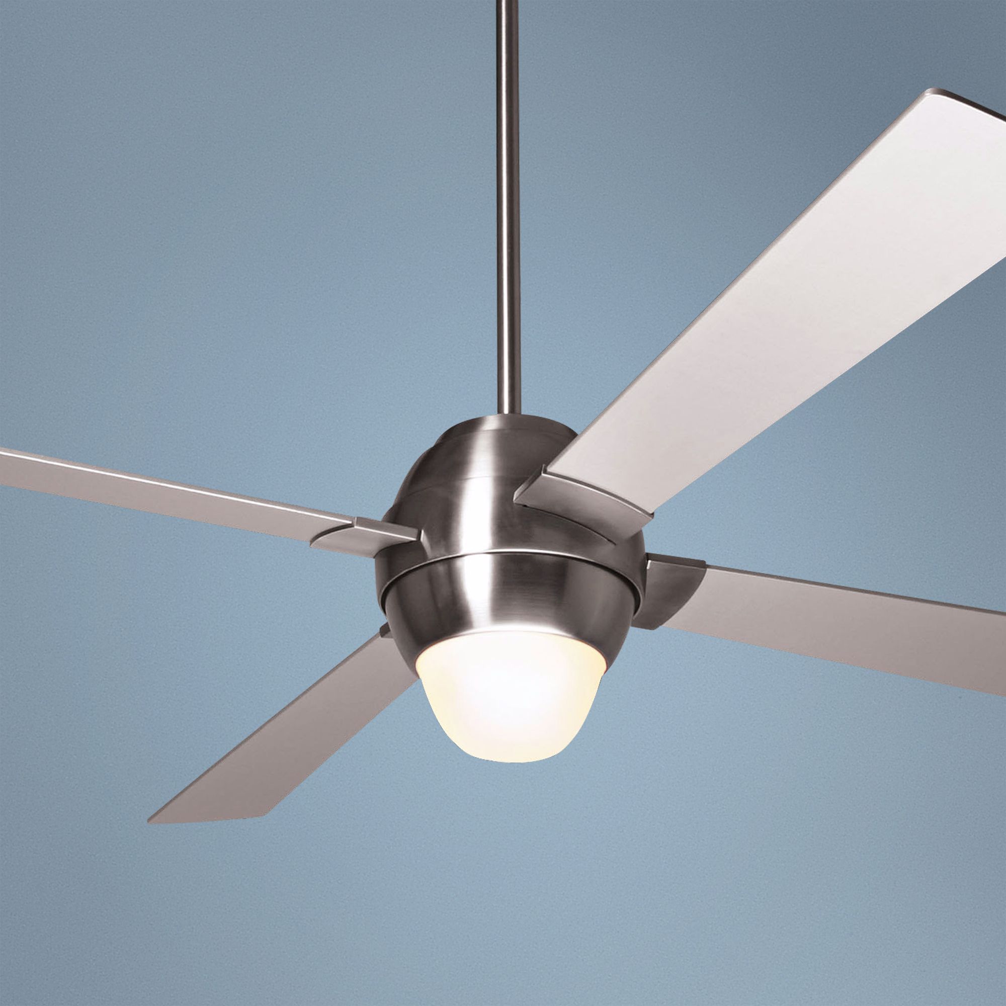46" Modern Fan Gusto Bright Nickel Ceiling Fan with Light