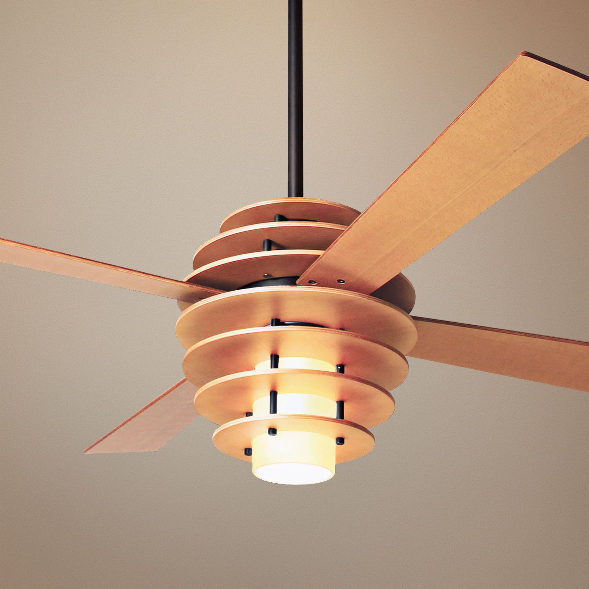 52" Modern Fan Stella Maple and Dark Bronze Ceiling Fan