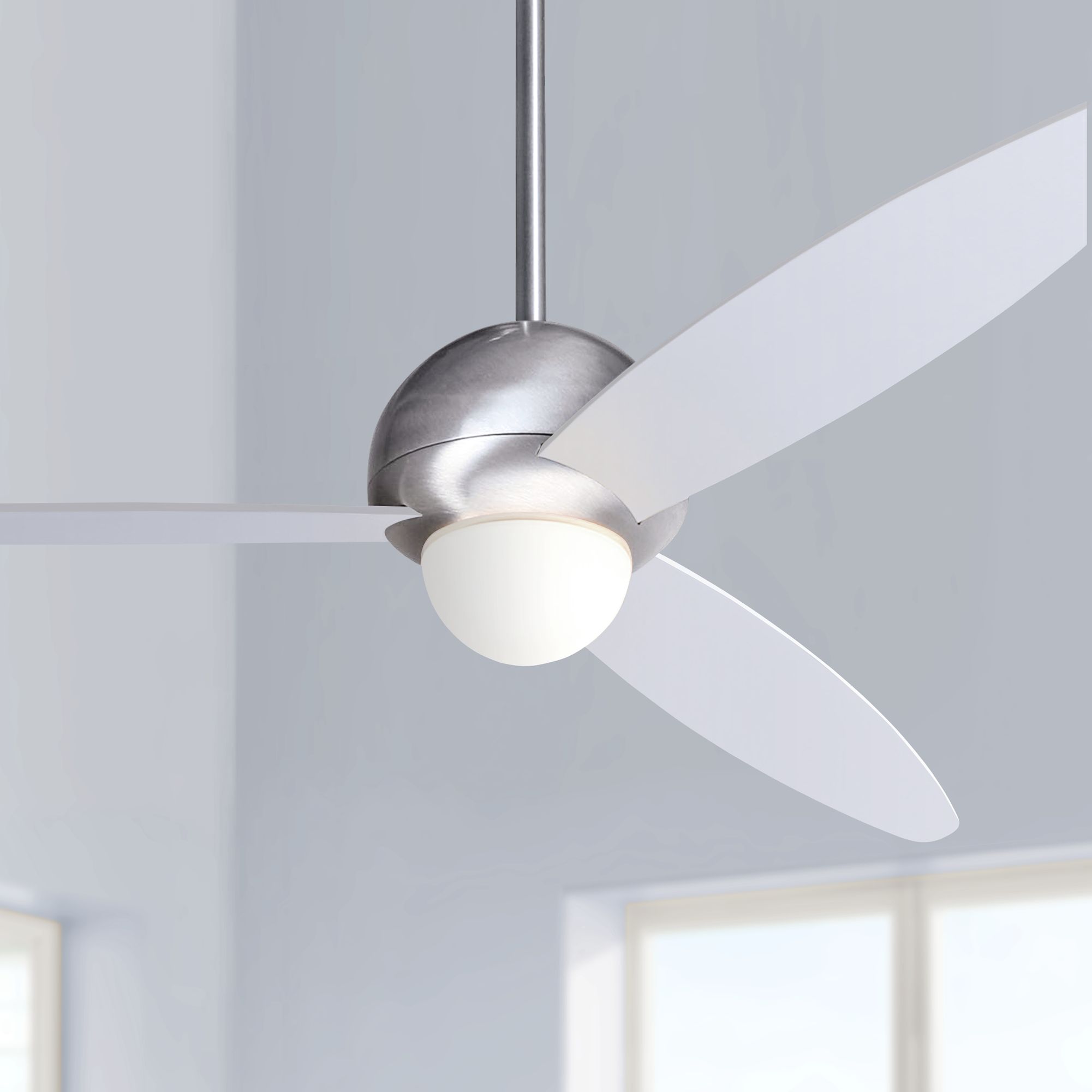 52" Modern Fan Plum Aluminum Finish Ceiling Fan with Light