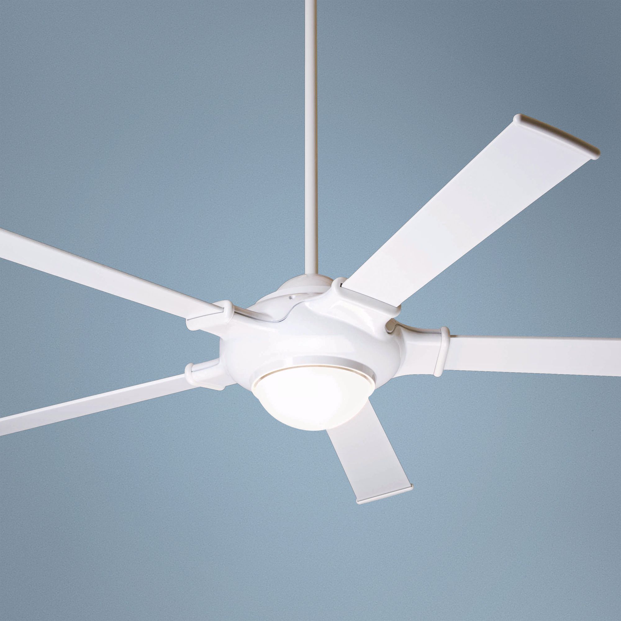 52" Modern Fan UFO Gloss White Ceiling Fan with Light Kit