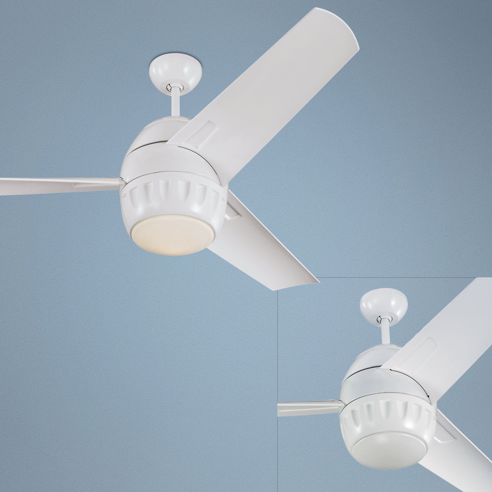 52" Monte Carlo Lunar White Finish Ceiling Fan