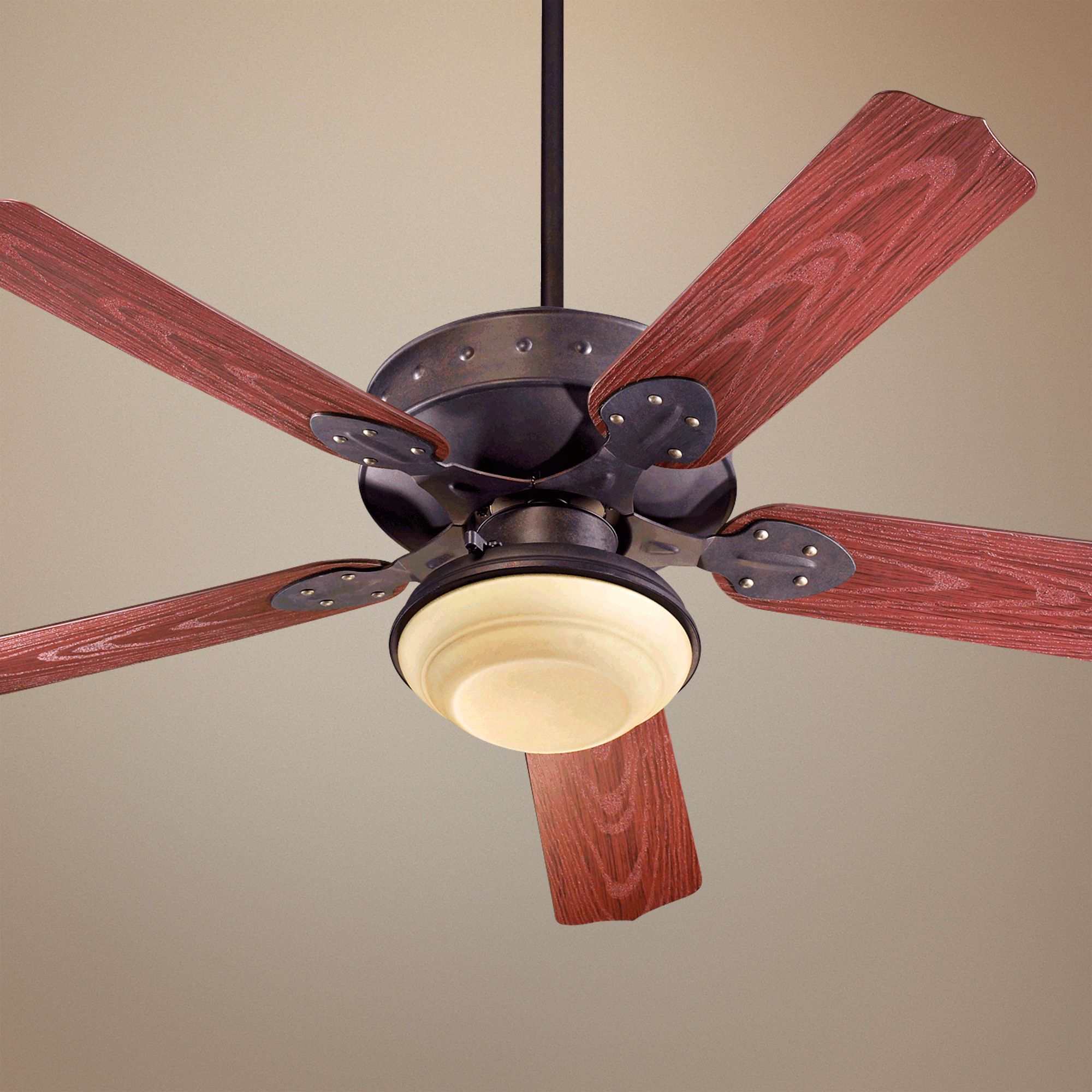 52" Quorum Hudson Toasted Sienna Patio Ceiling Fan and Light