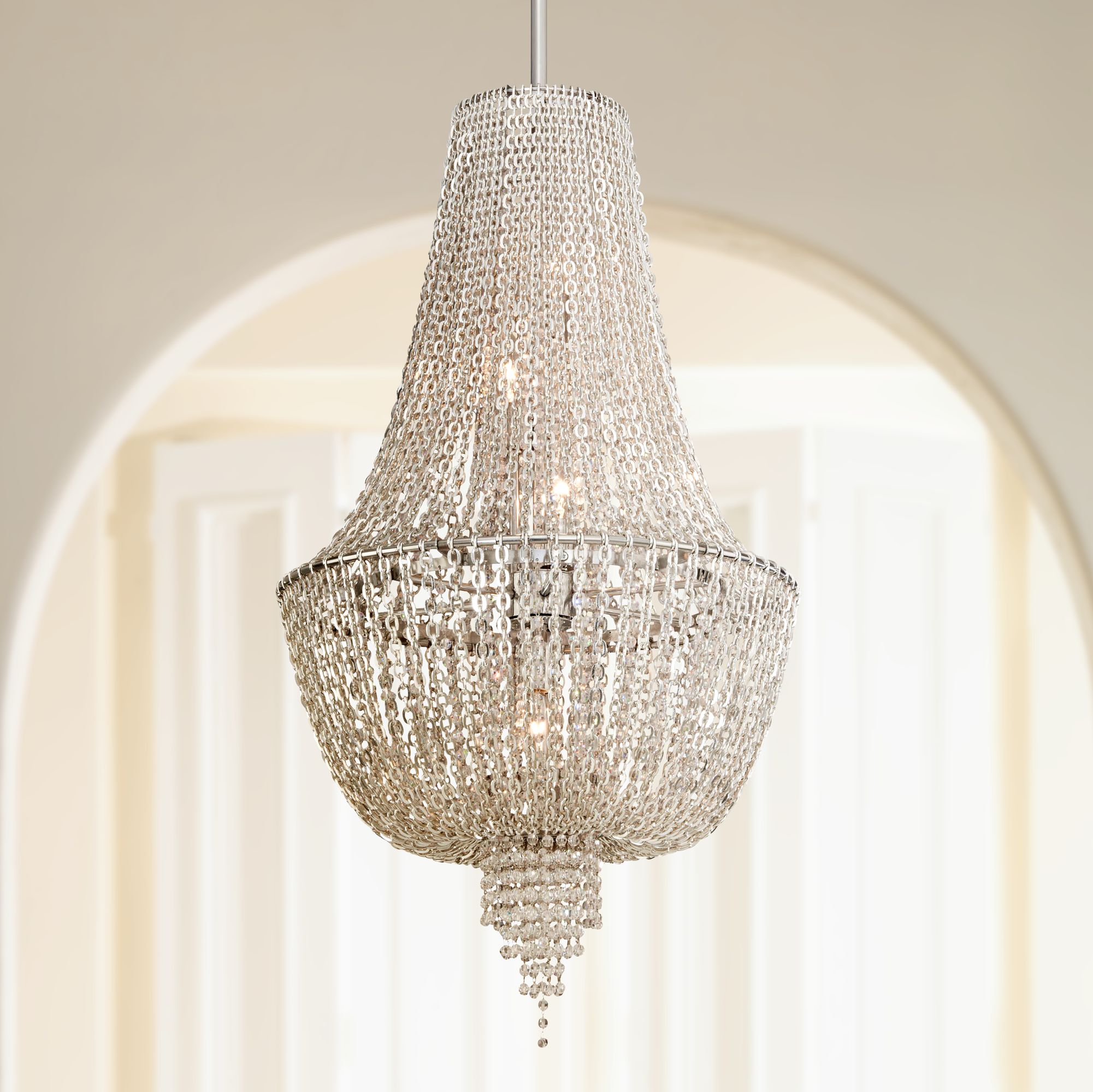 Vixen Polished Nickel 34 1/2" High Corbett Pendant Light