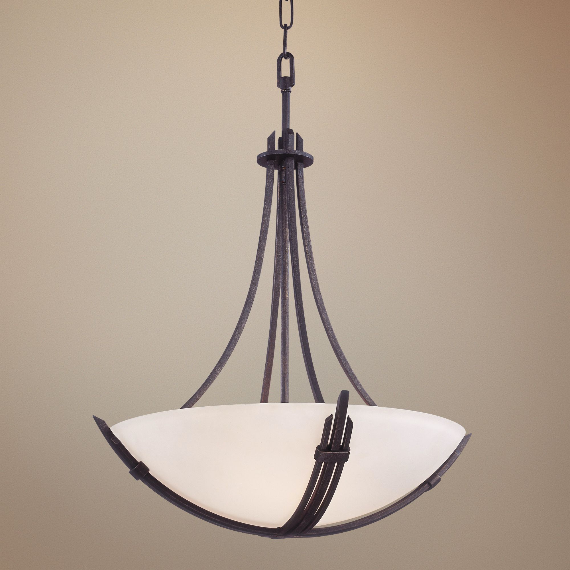 Kendo 3-Light 21 3/4" Wide  Wrought Iron Pendant Light