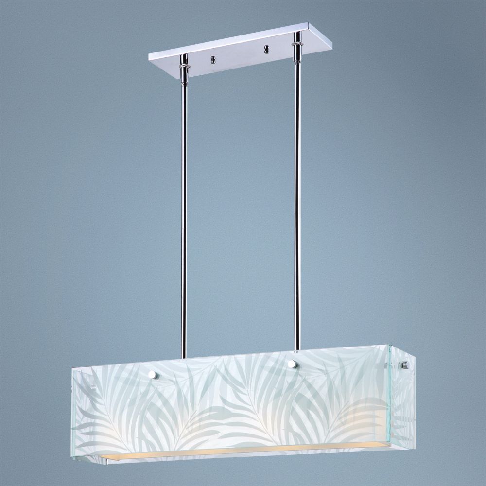 Silhouette Palms Chrome Glass 28 1/2" Wide Pendant Light