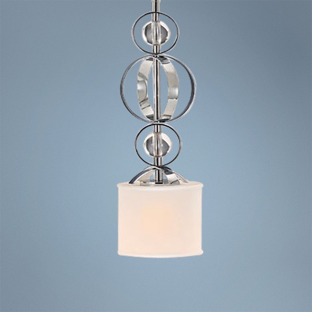Cerchi Chrome and Etched Opal Glass Mini Pendant Light
