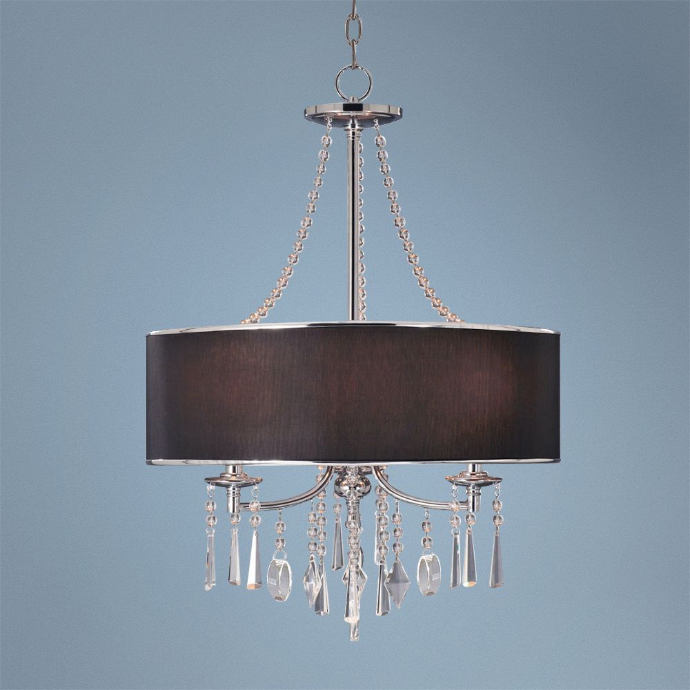 Echelon Crystals and Black Shade 21" Wide Pendant Light