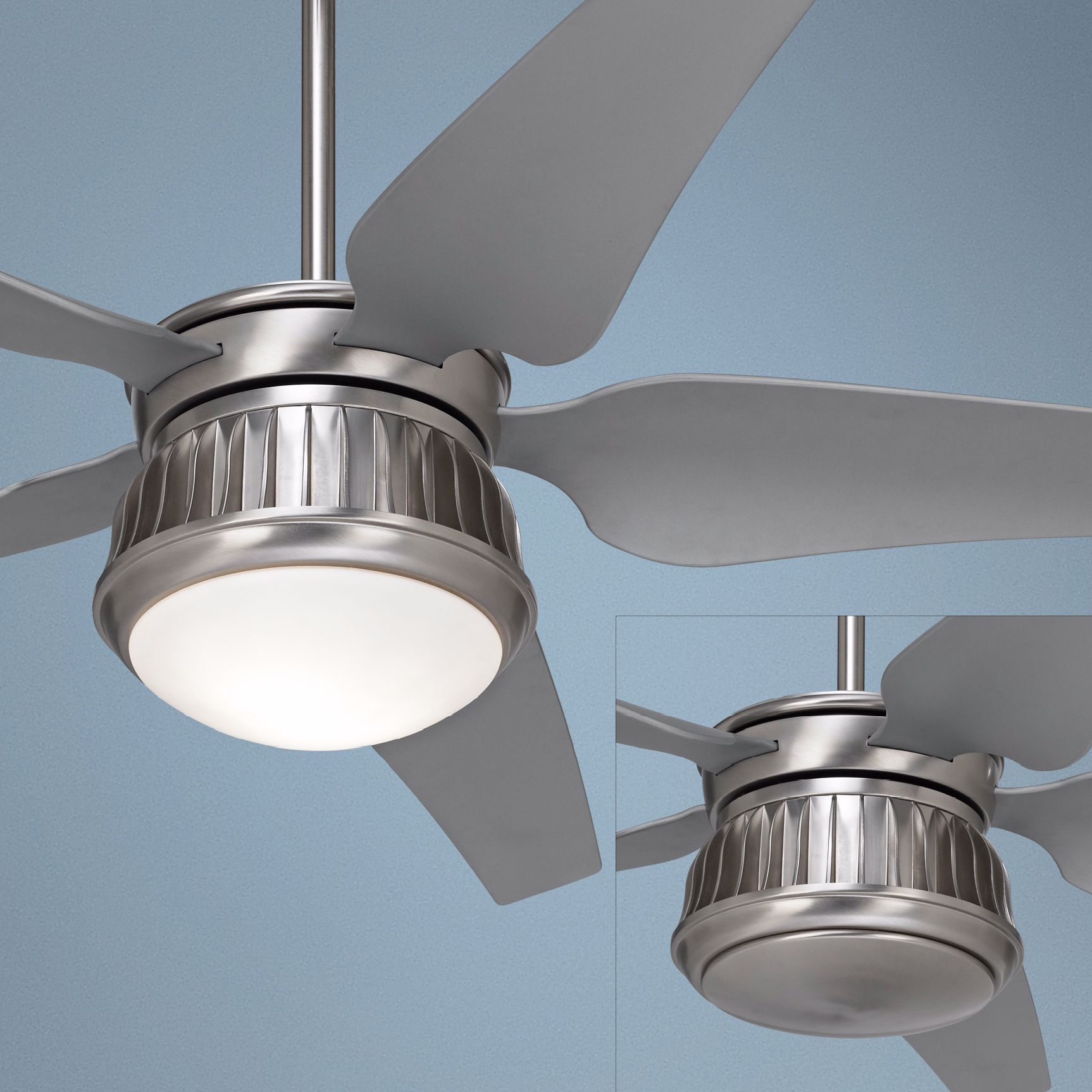 52" Possini Euro Prowler Steel Damp Rated Ceiling Fan