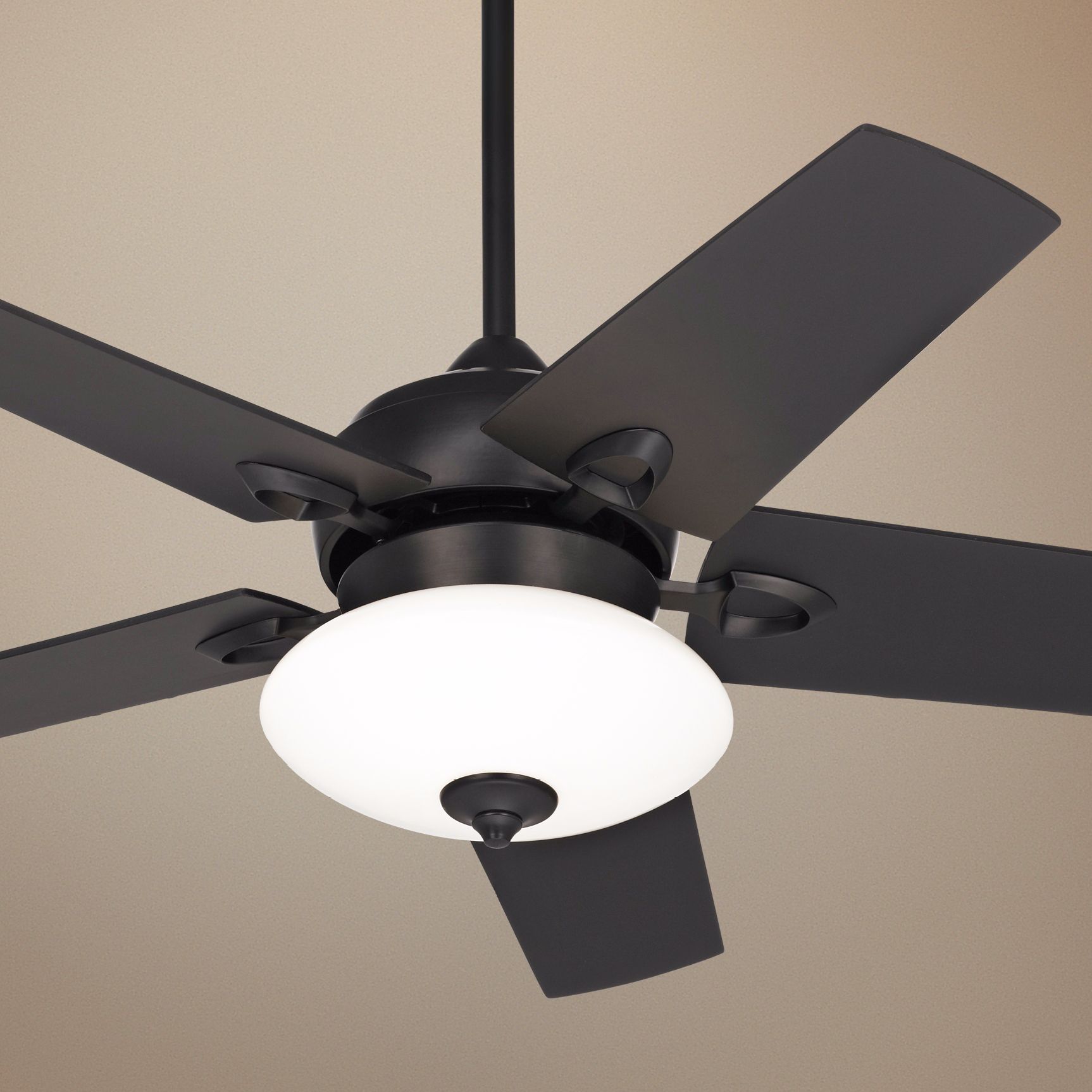 44" Casa Vieja Solano Matte Black Ceiling Fan with Light Kit