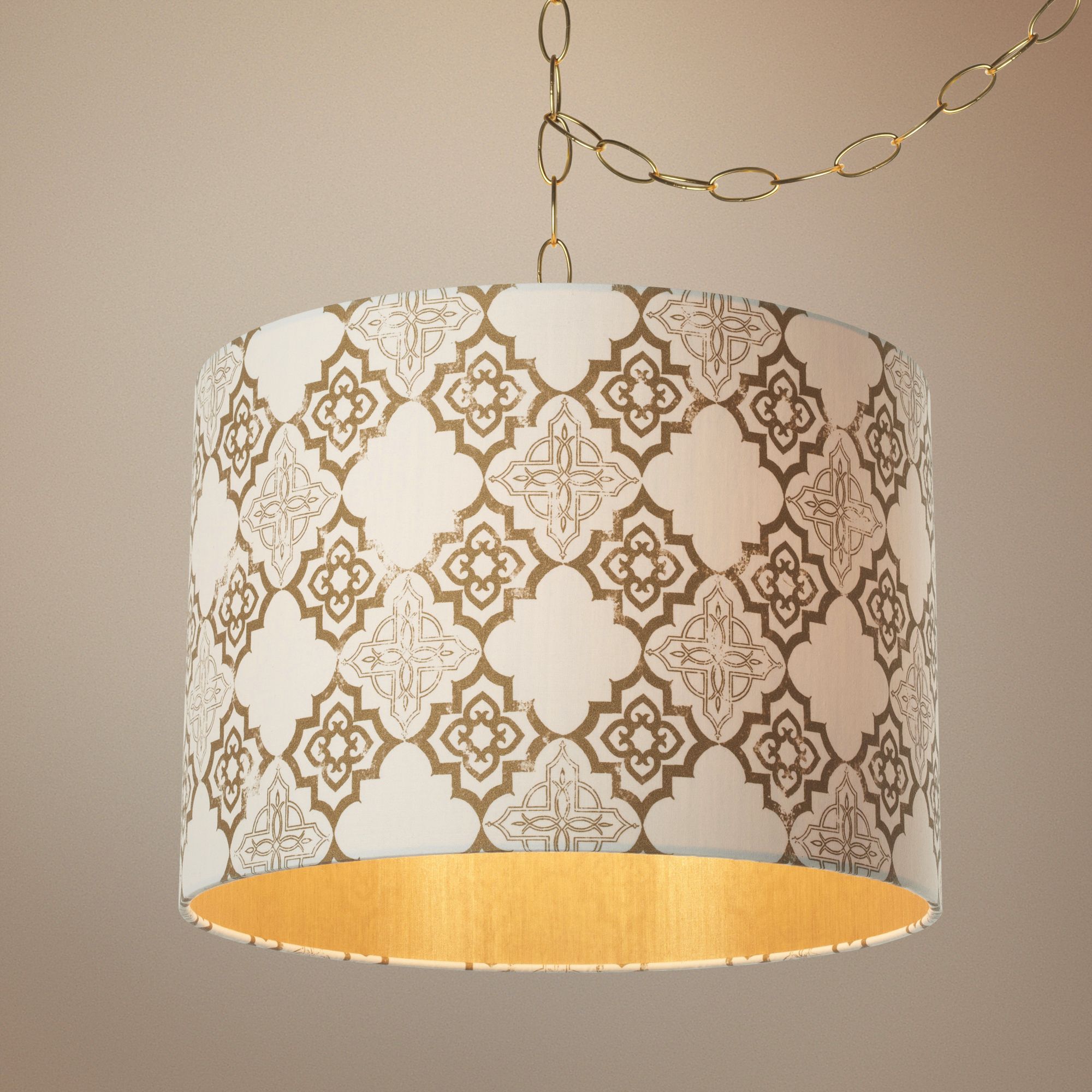 Granada Polished Brass 14" Wide Pendant Swag Light