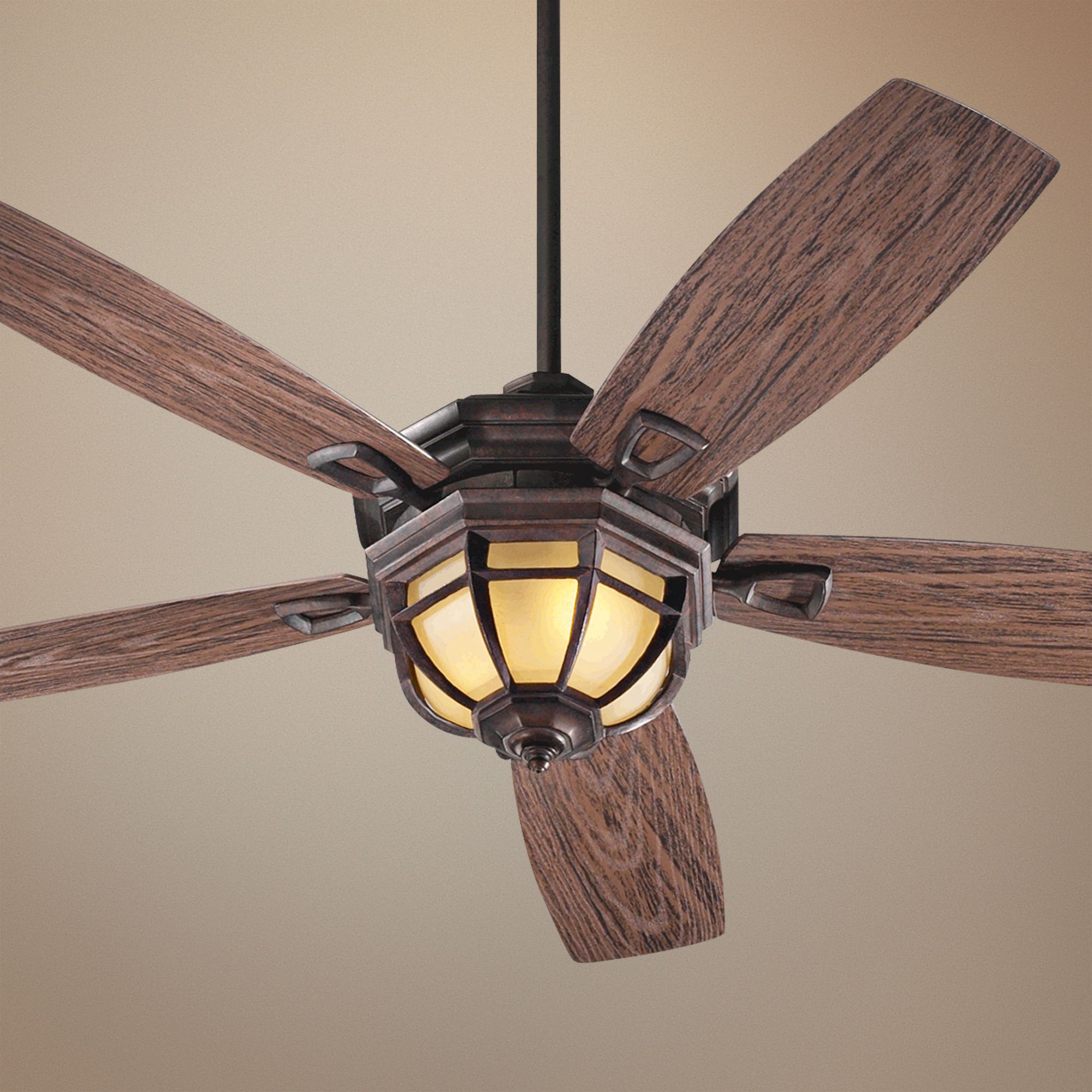 52" Quorum Belvedere Sienna Patio Ceiling Fan with Light Kit