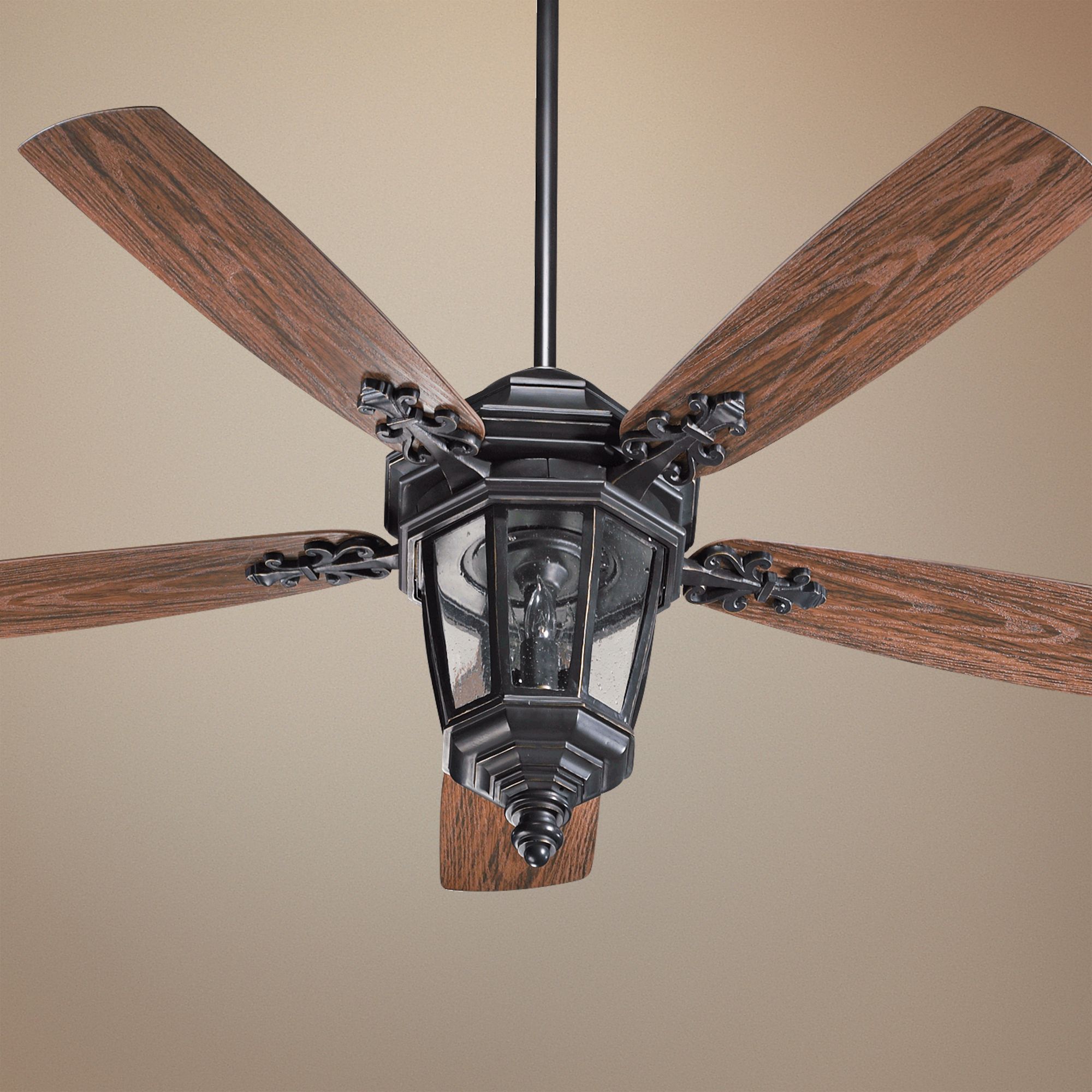 52 Quorum Dimone Old World Patio Ceiling Fan With Light Kit