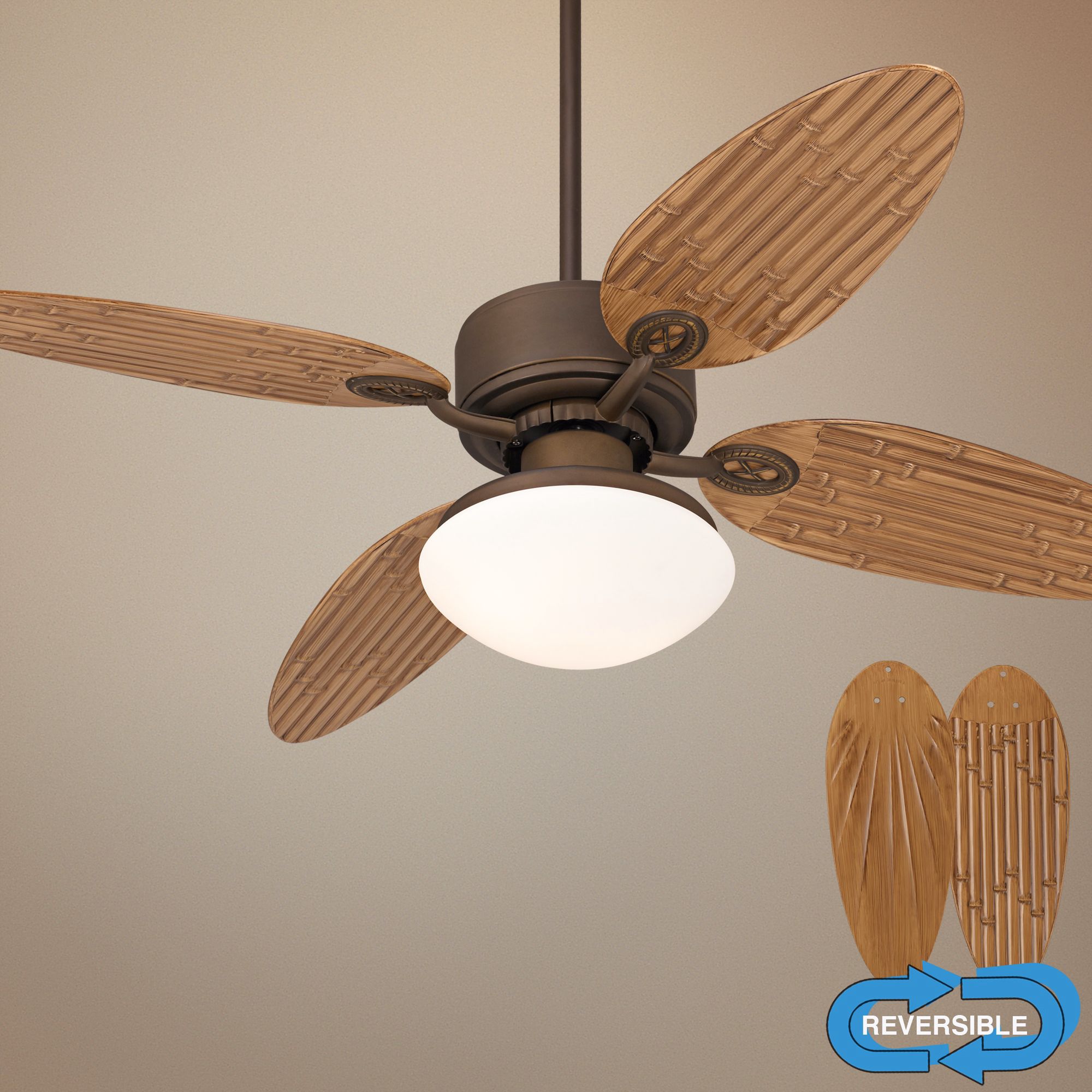 52" Casa Vieja Aerostat Bamboo Blades Outdoor Ceiling Fan