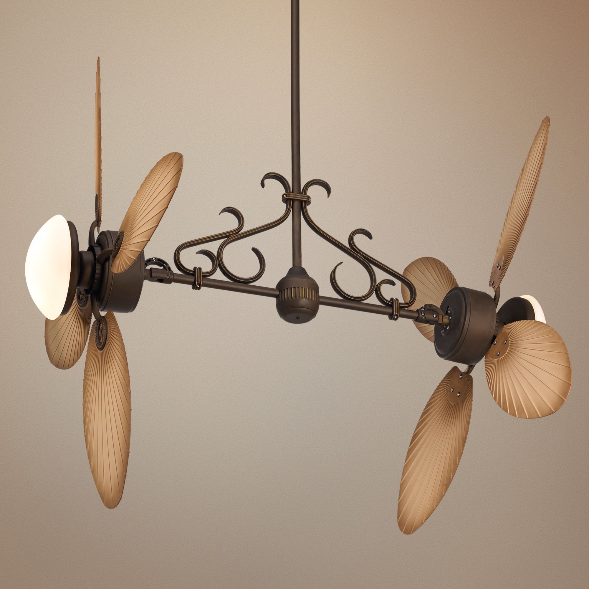 Casa Nova Palm Dual Head 2 Light Outdoor Ceiling Fan V0203