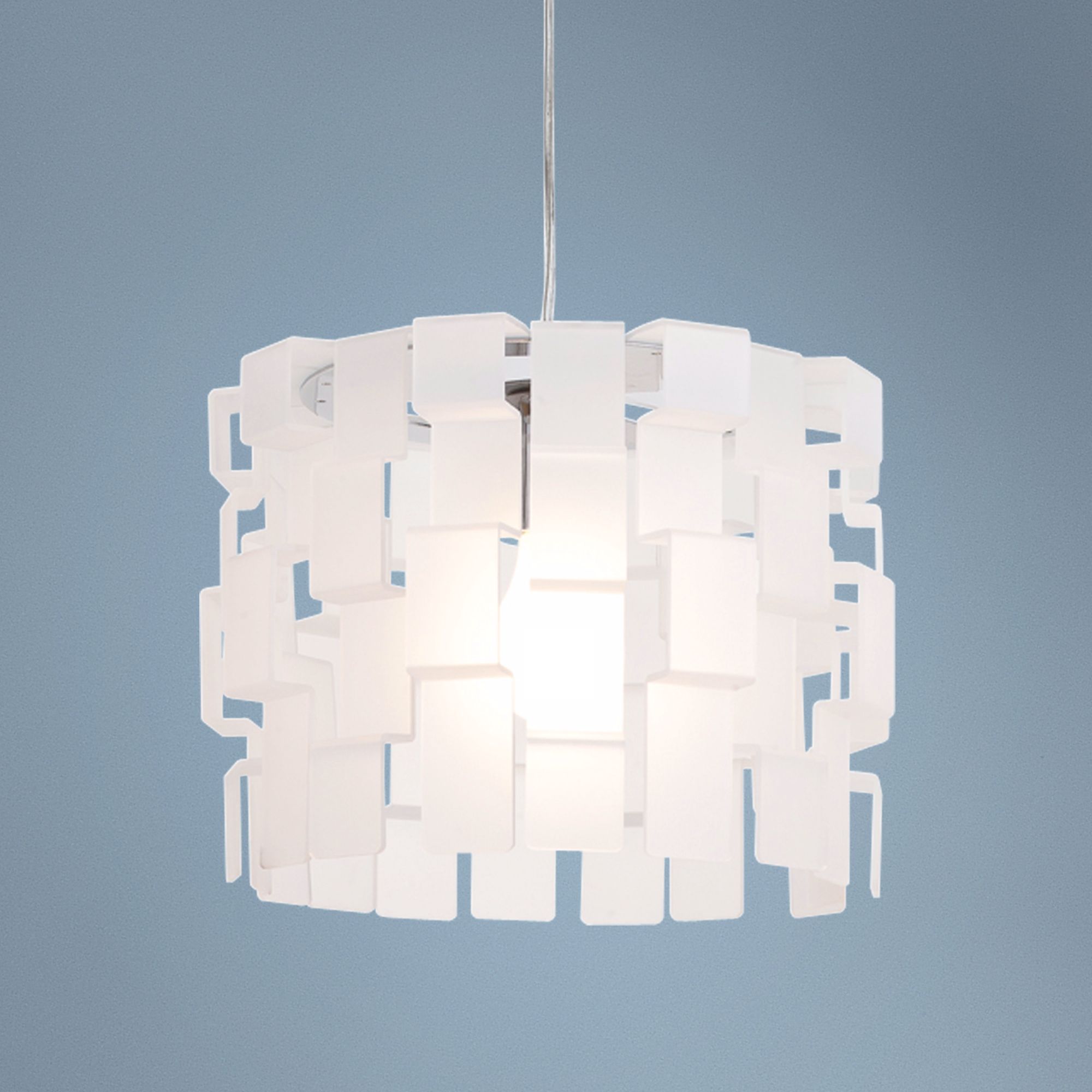 Dinari Zig Zag 11 3/4" Wide Acrylic and Chrome Pendant Light