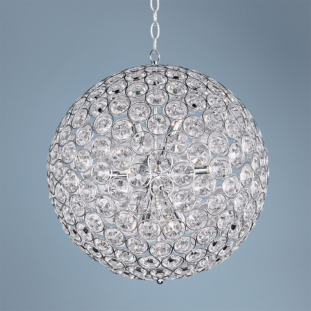 ET2 Brilliant 24" Wide 12-Light Round Crystal Pendant Light