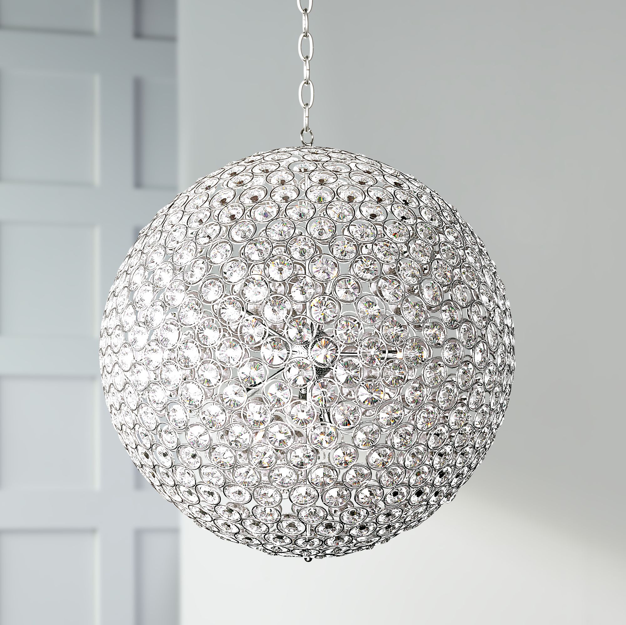 ET2 Brilliant 36" Wide 15-Light Round Crystal Pendant Light