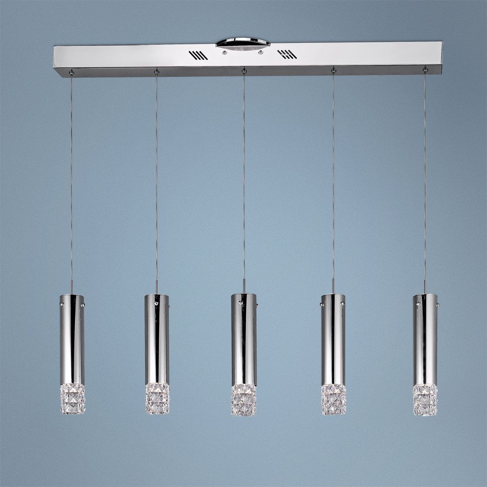 ET2 Bangle 34 1/4" Wide 5-Light Chrome Pendant Light